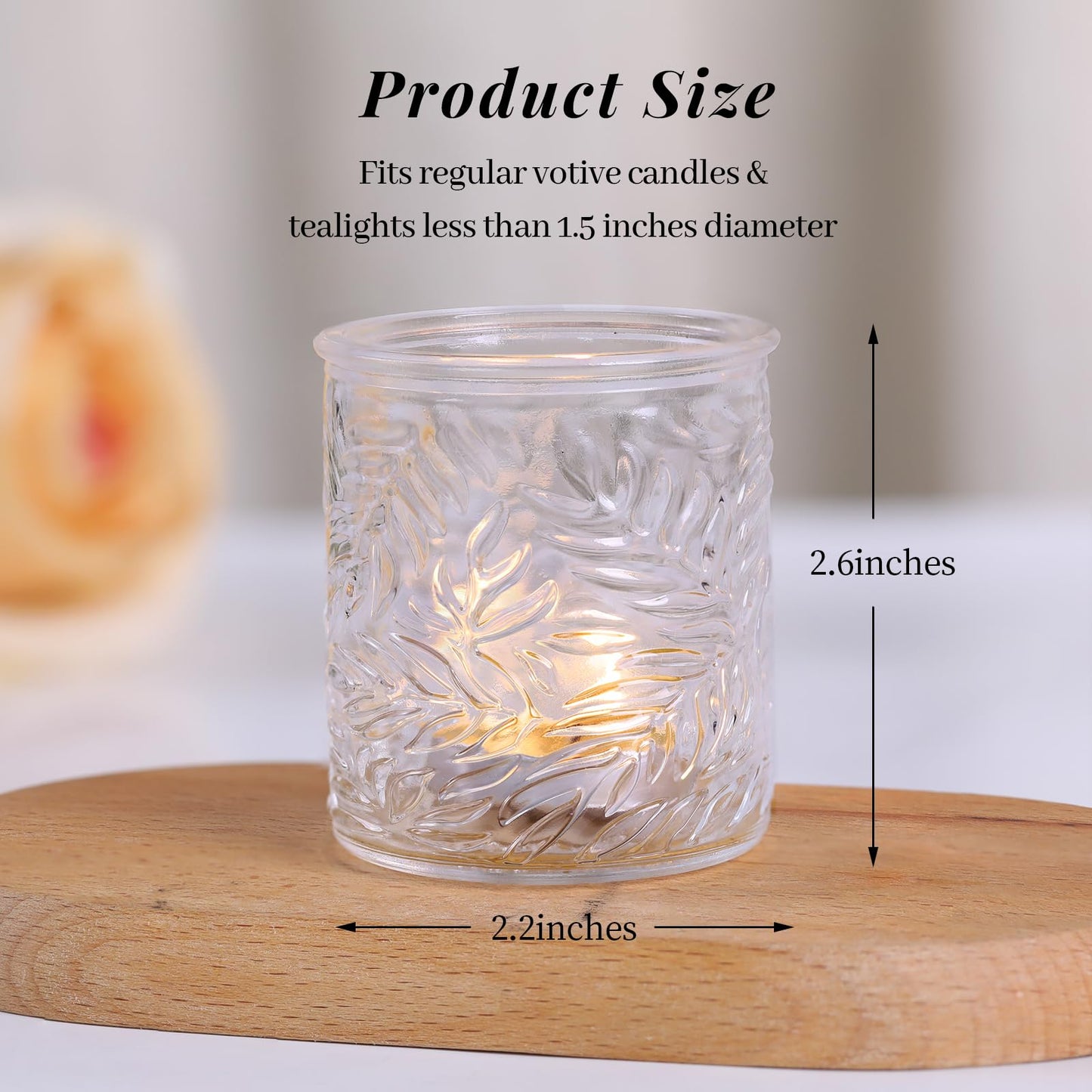 HAVITI 24 pcs Clear Votive Candle Holders, Glass Candle Holders for Home Decor, Tea Light Candle Holder for Wedding Table Centerpiece Decor