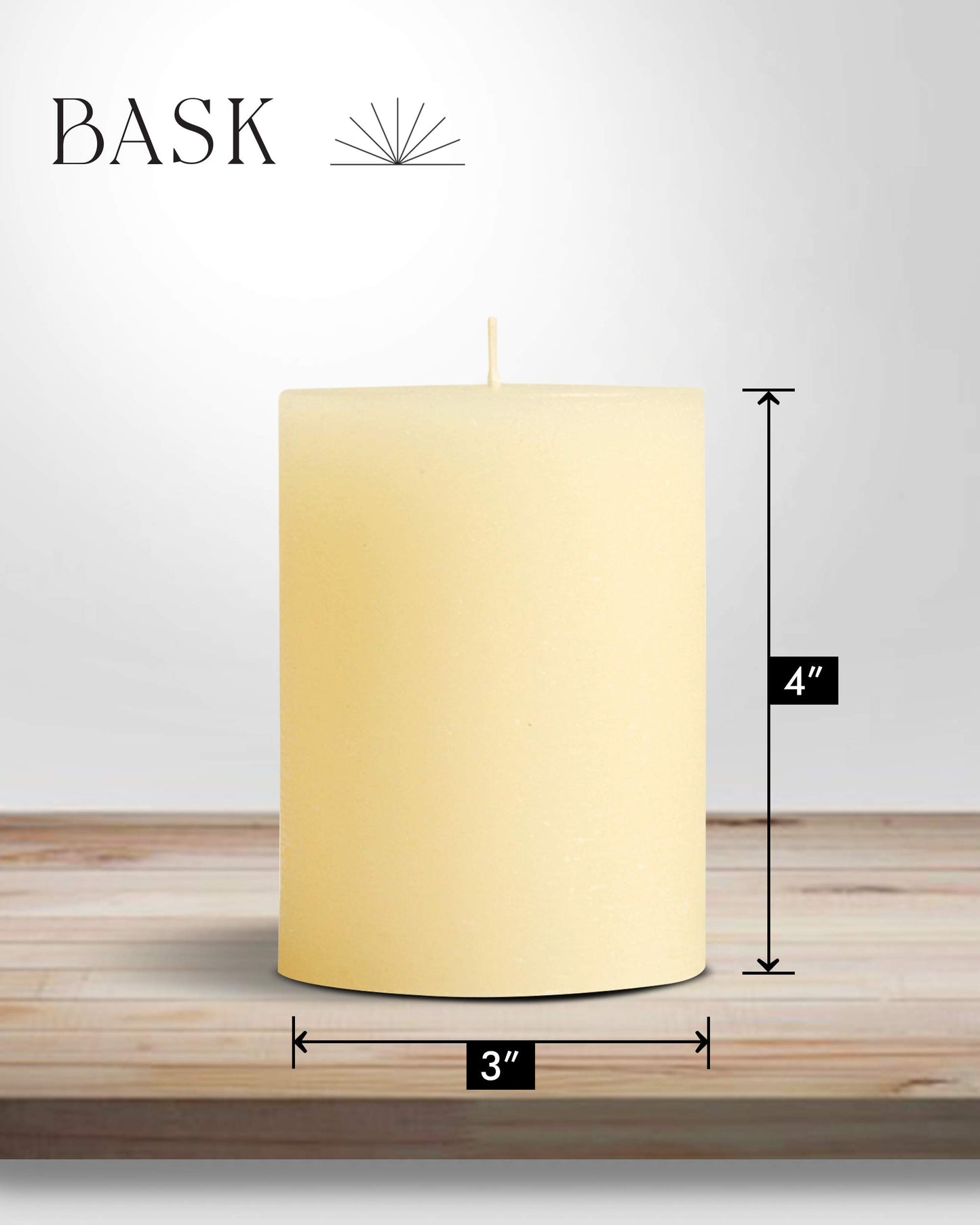 Mottled Pillar Candles by Bask - Set of 8-3" x 4" Dripless Unscented Candles in Ivory for Home Decor, Relaxation & All Occasions
