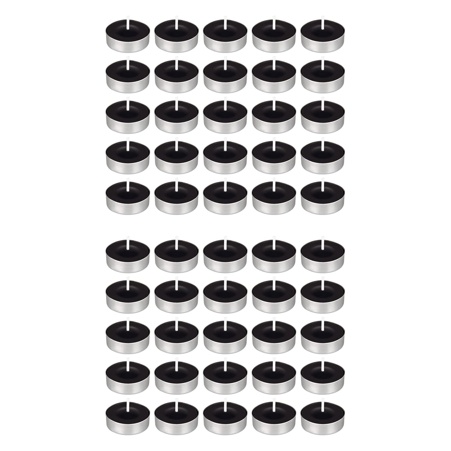 Mega Candles 50 pcs Unscented Black Tea Lights Candles, Pressed Wax Candle 3.5 Hour Burn Time, Home Décor, Wedding Receptions, Occasions, Festivities, Events, Meditations, Spa, Prayers, Vigil