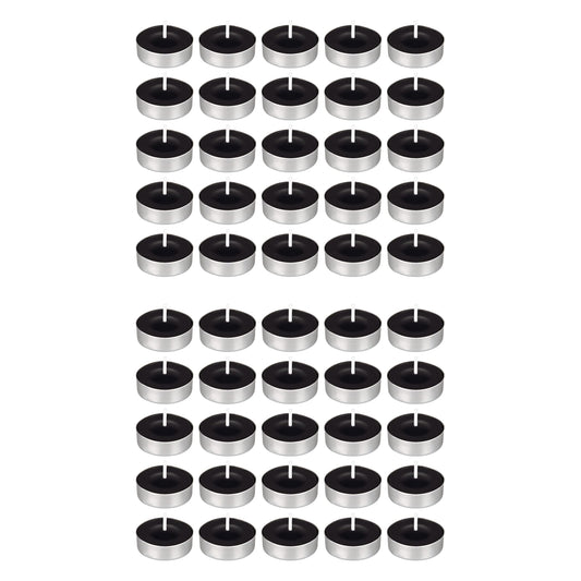 Mega Candles 50 pcs Unscented Black Tea Lights Candles, Pressed Wax Candle 3.5 Hour Burn Time, Home Décor, Wedding Receptions, Occasions, Festivities, Events, Meditations, Spa, Prayers, Vigil