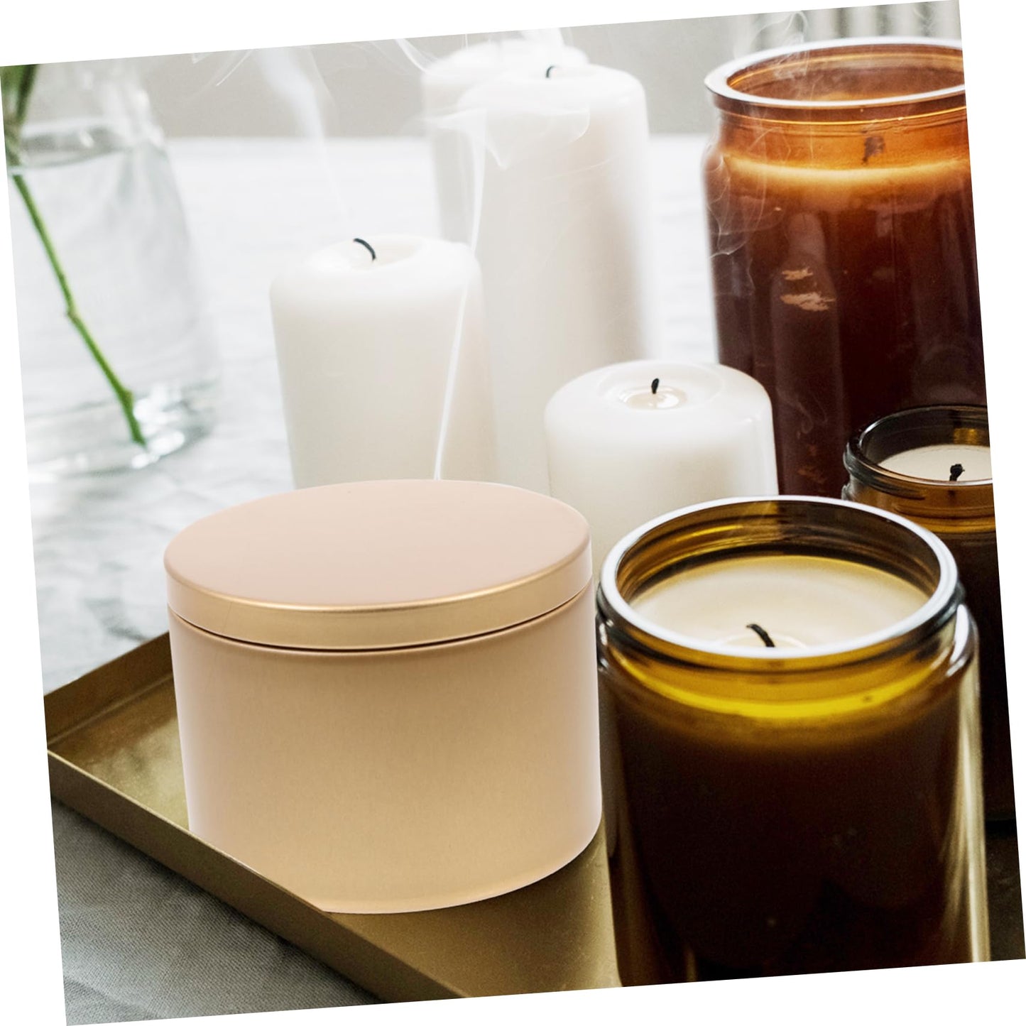 OHPHCALL 3pcs Iron Candle Jars Creative Candle Tins for Craft Making Smooth Portable Design for Tealight Decorative for Friends