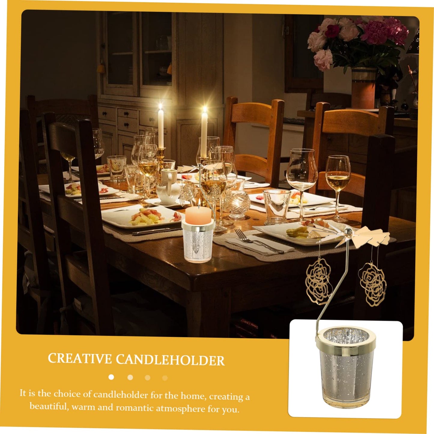 Ciieeo 2pcs Rotating Candlestick Holder Chic Metal Design for Parties and Celebrations for Valentine Day Christmas Birthdays Lightweight and Compact Decorative Candle Stand