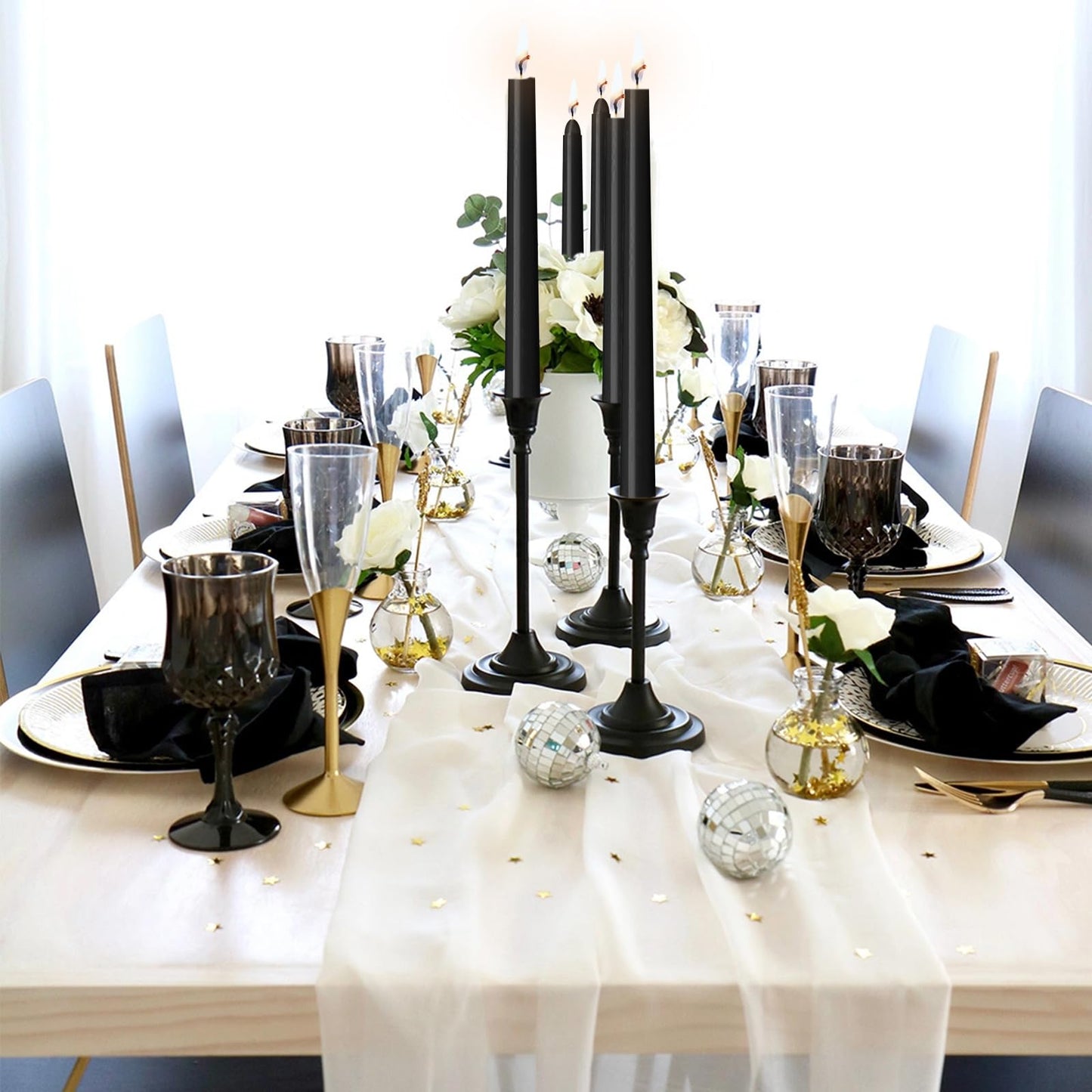 Long Taper Candles 6 Pcs Unscented Taper Candlesticks for Dinner Home Decor Kitchen Wedding Birthday Party Decorations
