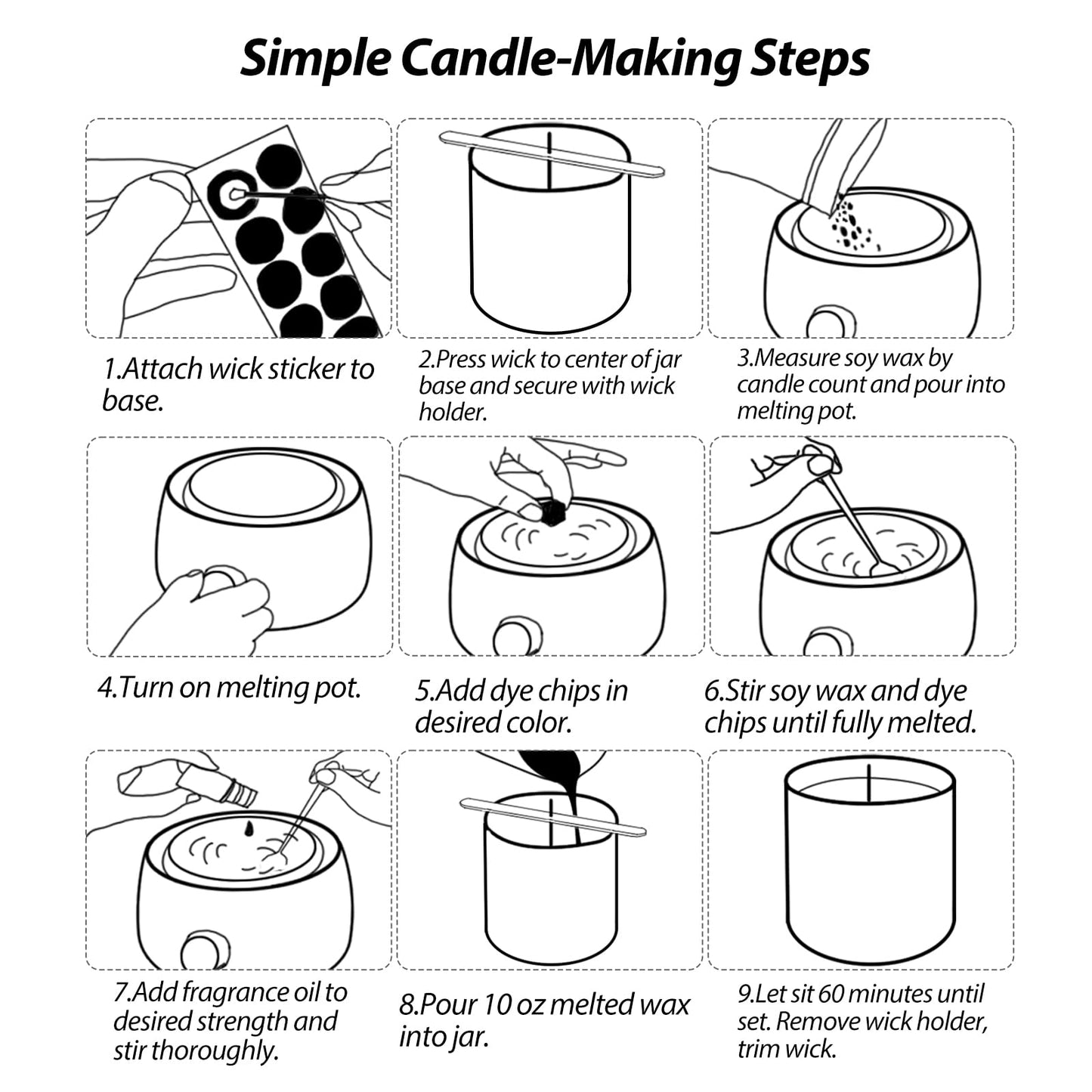 Nexuraze Empty Candle Tins for Making Candles with Lids, Tinplate Material, Warning Label Printed on Can Bottom (Black & Colorful)