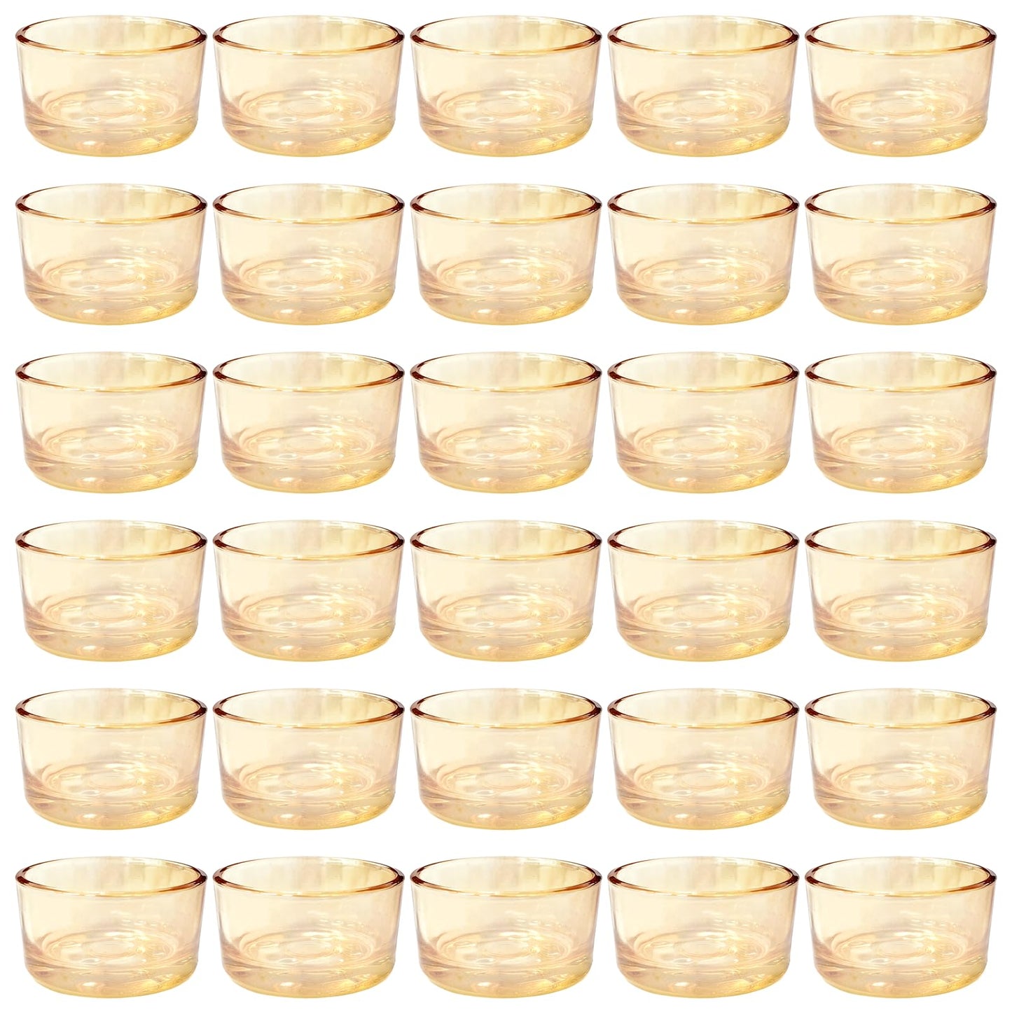 GOLDEAL 30 Pcs Gold Glass Small Tealight Candle Holders-Tea Candle Holders Bulk - Perfect for Weddings, Parties, Dinners - Ideal for 1.5" Standard Tealights and Candle Moulds…