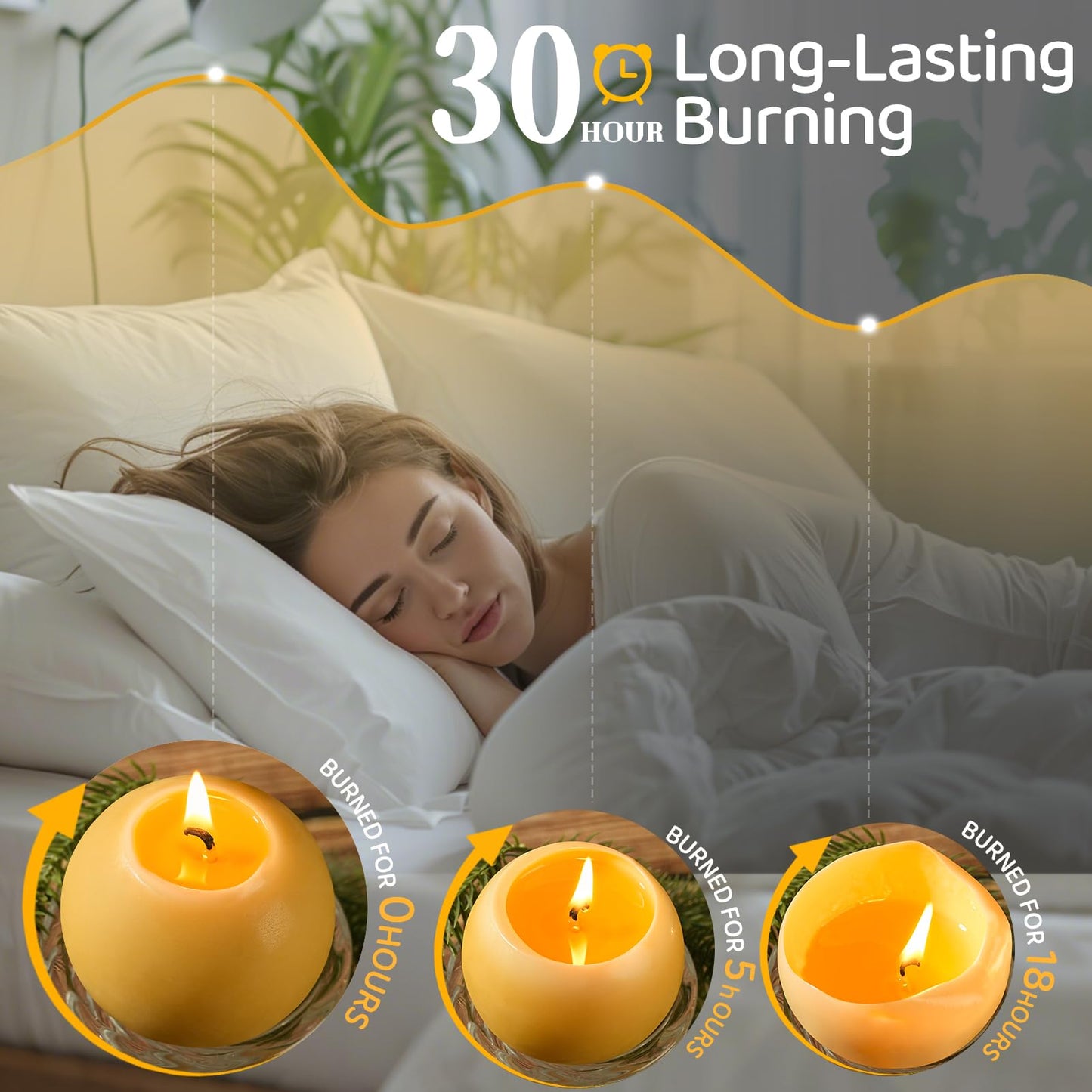 4 Pack Beeswax Round Candles,3 in Hand-Poured Natural Beeswax Candles- 120 H Long Burning Elegant Bees Wax Candles for Home,Non Toxic,Unscented Dripless Smokeless Beeswax Candle