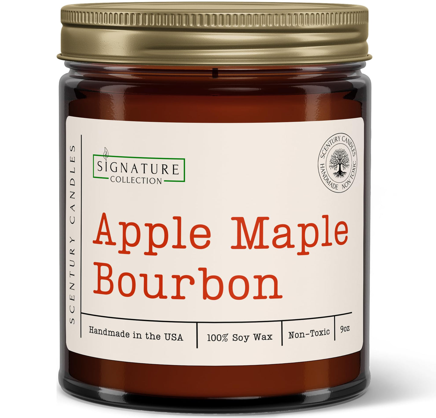 Apple Maple Bourbon Scented Candle, Many Scents to Choose from, All Natural Non-Toxic Soy Wax, Handmade in The USA (Apple Maple Bourbon)