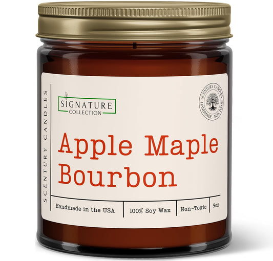 Apple Maple Bourbon Scented Candle, Many Scents to Choose from, All Natural Non-Toxic Soy Wax, Handmade in The USA (Apple Maple Bourbon)