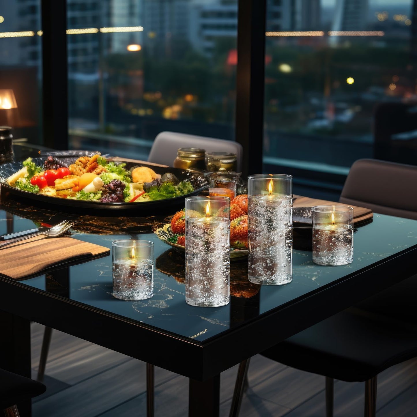 Fumete 40 Pcs Silver Wedding Floating Candles with Pearl Strings, Small Unscented Floating Candles for Centerpieces, Anniversary, Romantic Dinner, Engagement, Spa Bathroom, Home Decoration