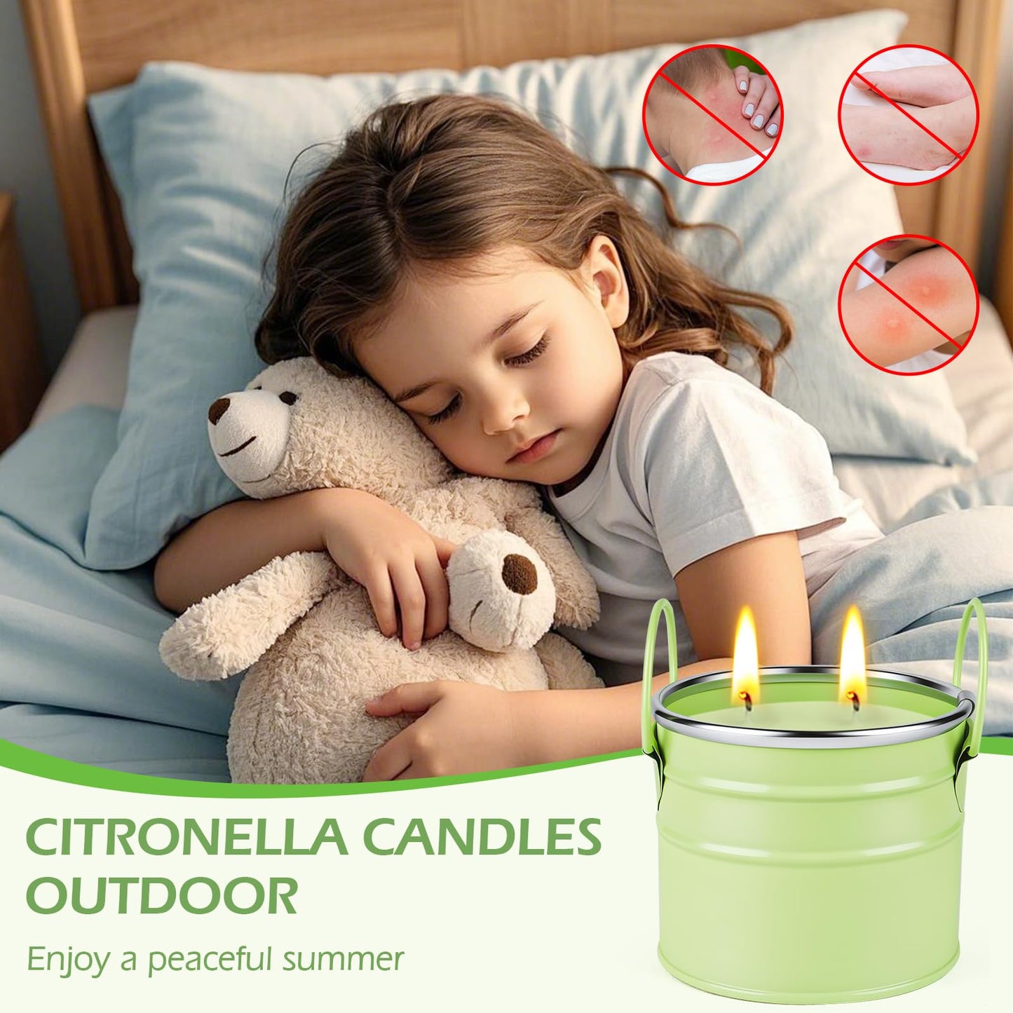 Citronella Candles Outdoor,2 Pack 20oz Large Soy Wax Lemongrass Candles,Summer Outside Decorative Jar Scented Candles for Outdoor Patio,Garden,Balcony,Backyard & Camping