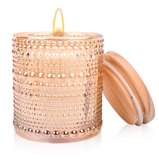Sandalwood & Rose Candle, Candles for Home Scented, Luxury Jar Candles for Women, Rose Scented Candle, Candles Gifts for Women, Natural Soy Wax, 6 oz 40 Hours