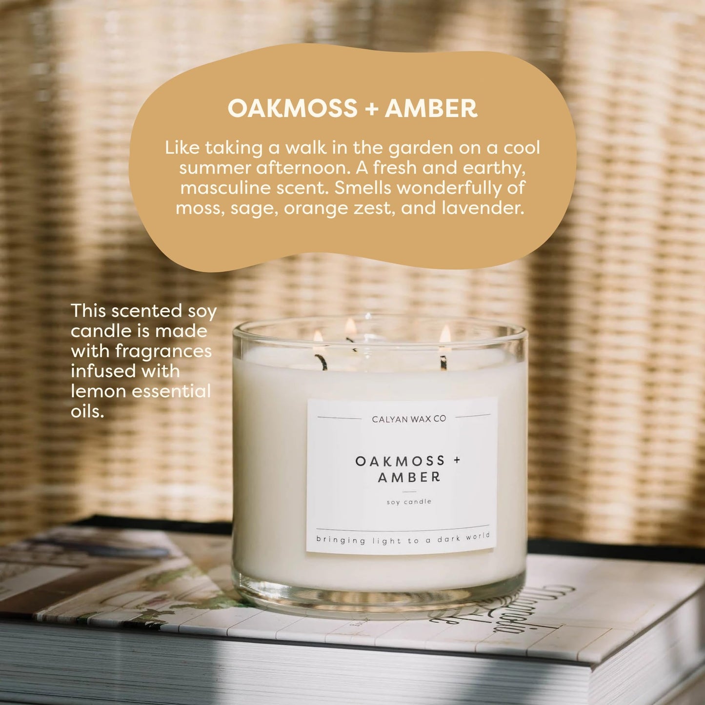 Calyan Wax Co. Everyday 3 Wick Scented Candle Gift Set - 4 Luxury Scented Candles - 43 Hour Burn - 3 Wick Clean Soy Wax Candles - Long Lasting Large Glass Jar Candle for Home - 14.9oz