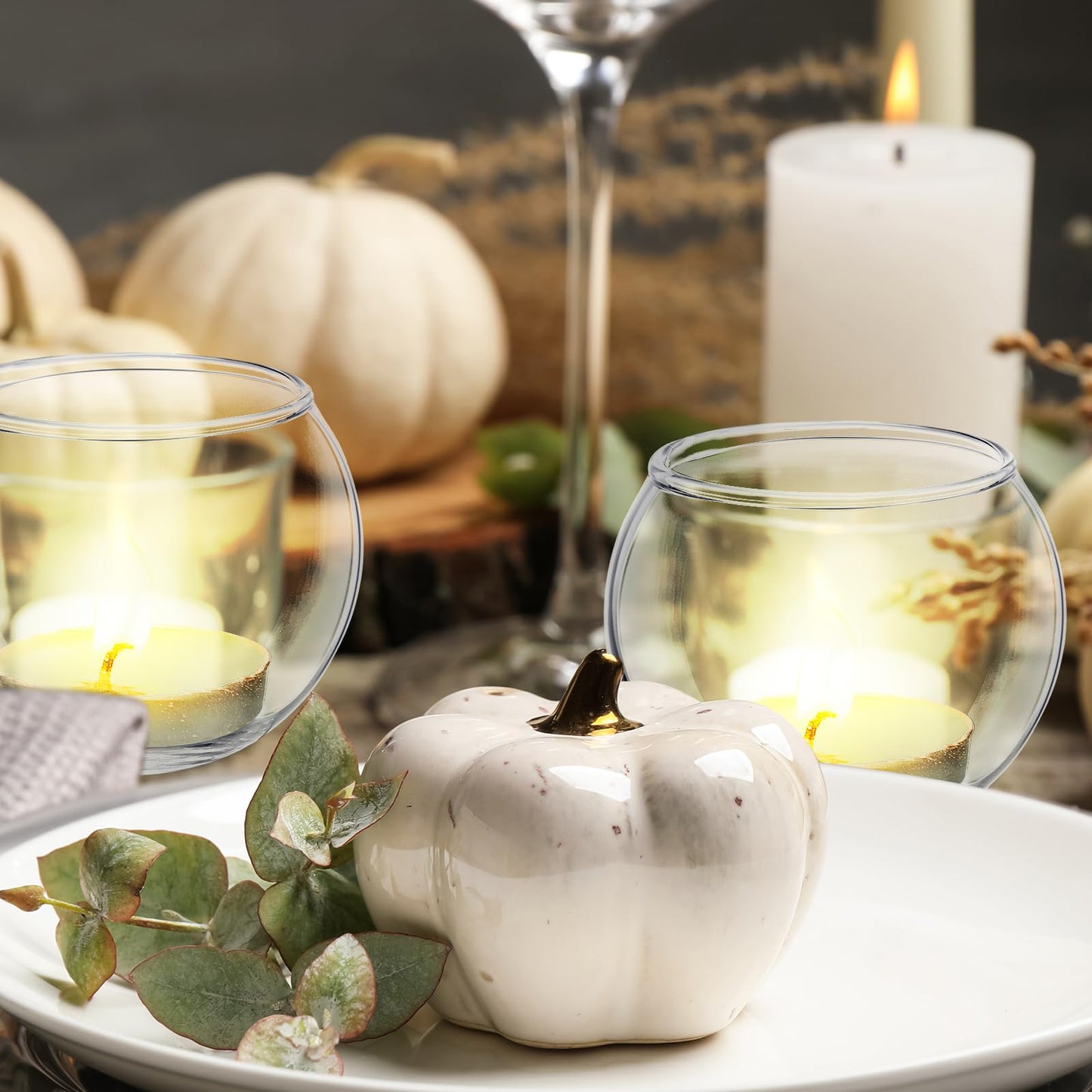 Uiifan 36 Pcs Clear Votive Candle Holder 1.97'' x 2.17'' Bulk Glass Tea Lights Round for Wedding Candle Jars Holder for Wedding Table Centerpiece Party Birthday Home Decoration