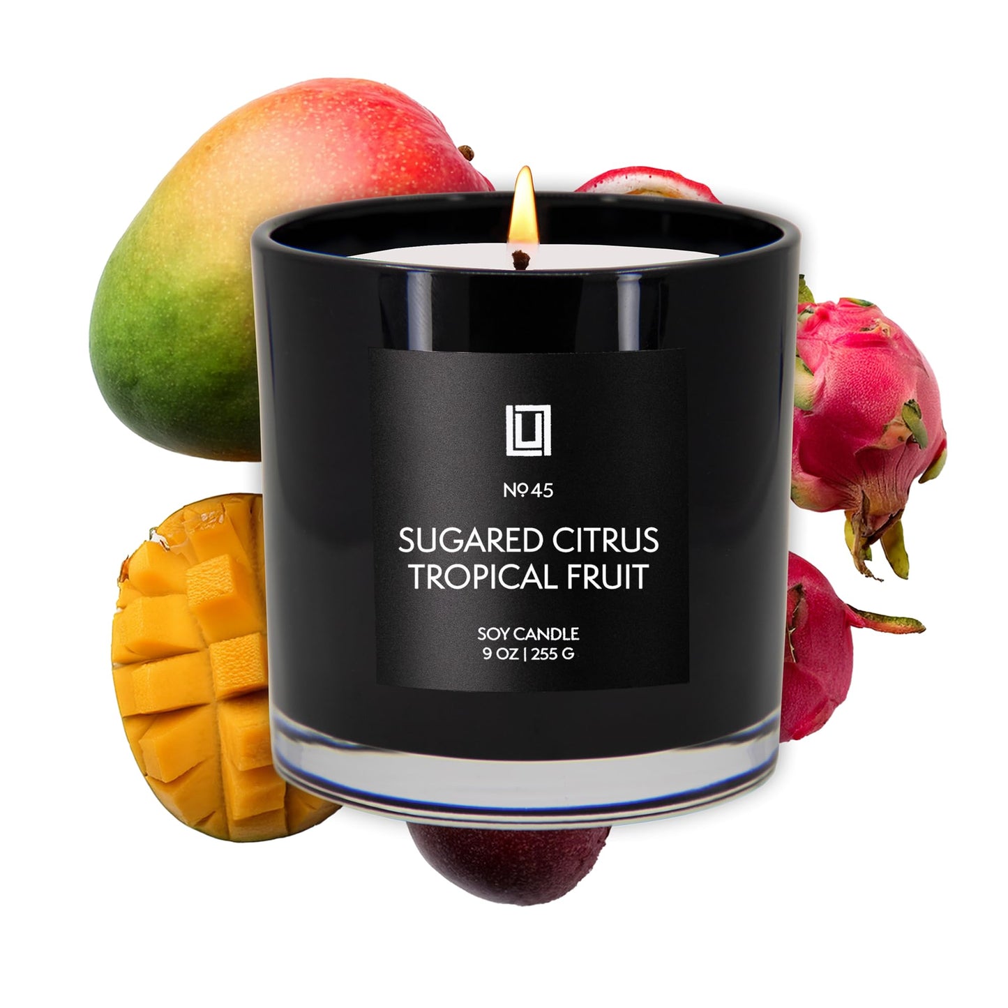 Lulu Candles | Sugared Citrus & Tropical Fruit Scented Candle | Bright Citrus & Sweet Tropical Fragrance | Luxury Soy Jar Candle | Highly Scented, Long Lasting Burn | Home Fragrance Decor (9 Oz.)