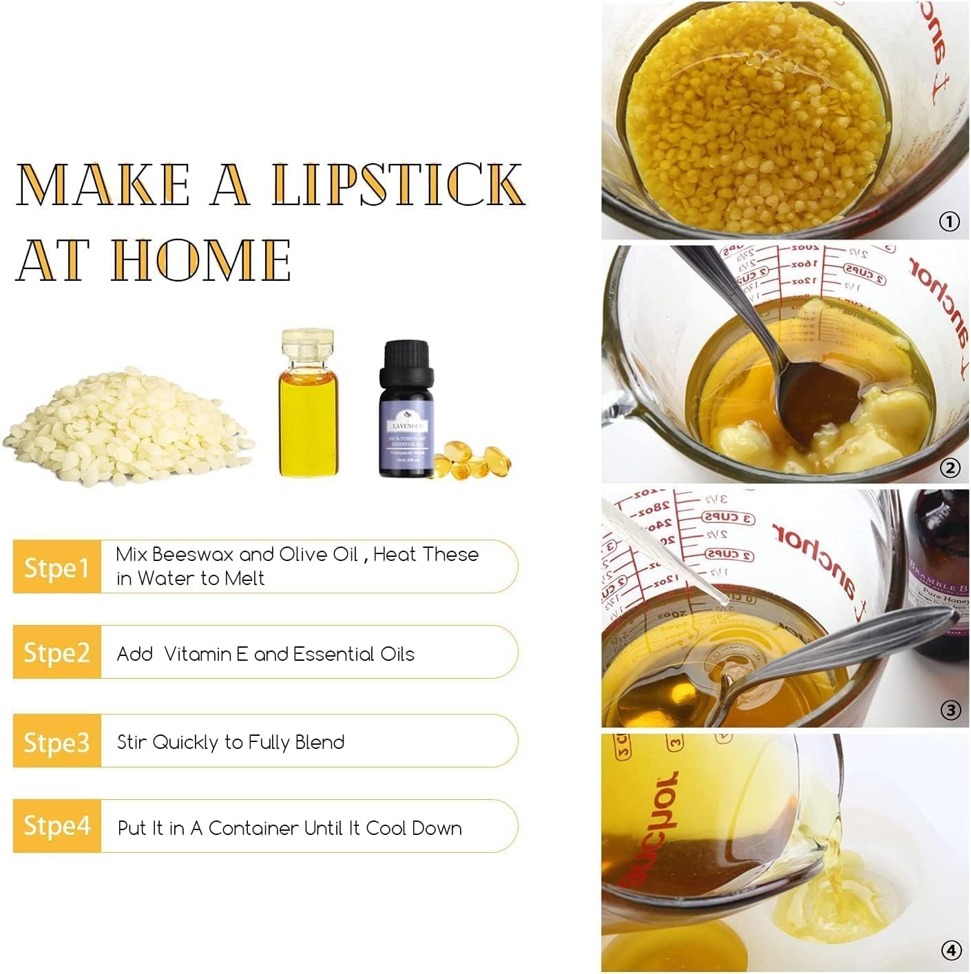 Grcdoyvl Natural White Beeswax Granules (5-Pound) | Unrefined Pure Material for DIY Projects | Candle Making, Skin Care, Lip Balm, Soap Base | Organic Beeswax Pellets