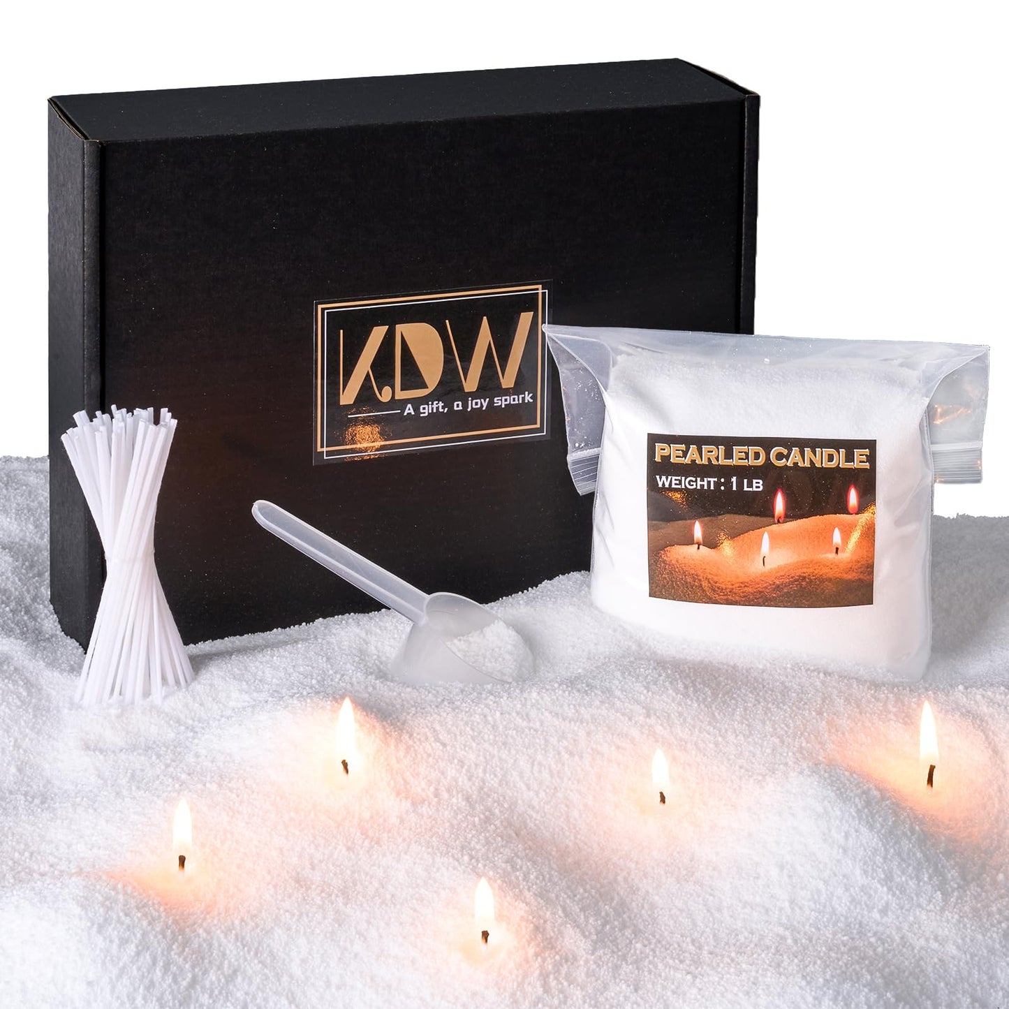 Candle Sand 4LB Sand Candles with Wicks Candle Making Kit Refillable Candle Wax Pearled Candles Sands and Wicks(50) Candles Refill Kit for Weddings, Dating, Halloween, Christmas