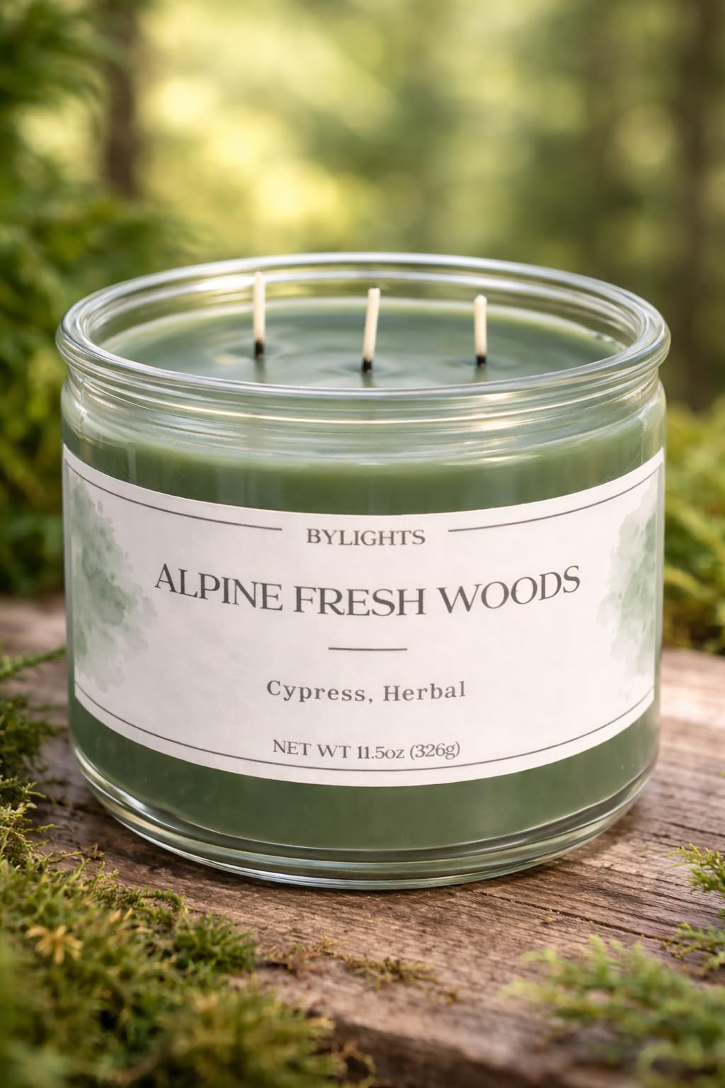 Velvet Apple Ember, Soy Wax Scented Candle, 11.5oz, 3 Wicks (Alpine Fresh Woods)