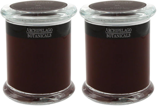Archipelago Botanicals Havana Glass Jar Candle, Bergamot, Tobacco Flower and Ylang Ylang Scent, Lead-Free Candle Wicks, Burns Approx. 60 Hours (8.6 oz) (Pack of 2)