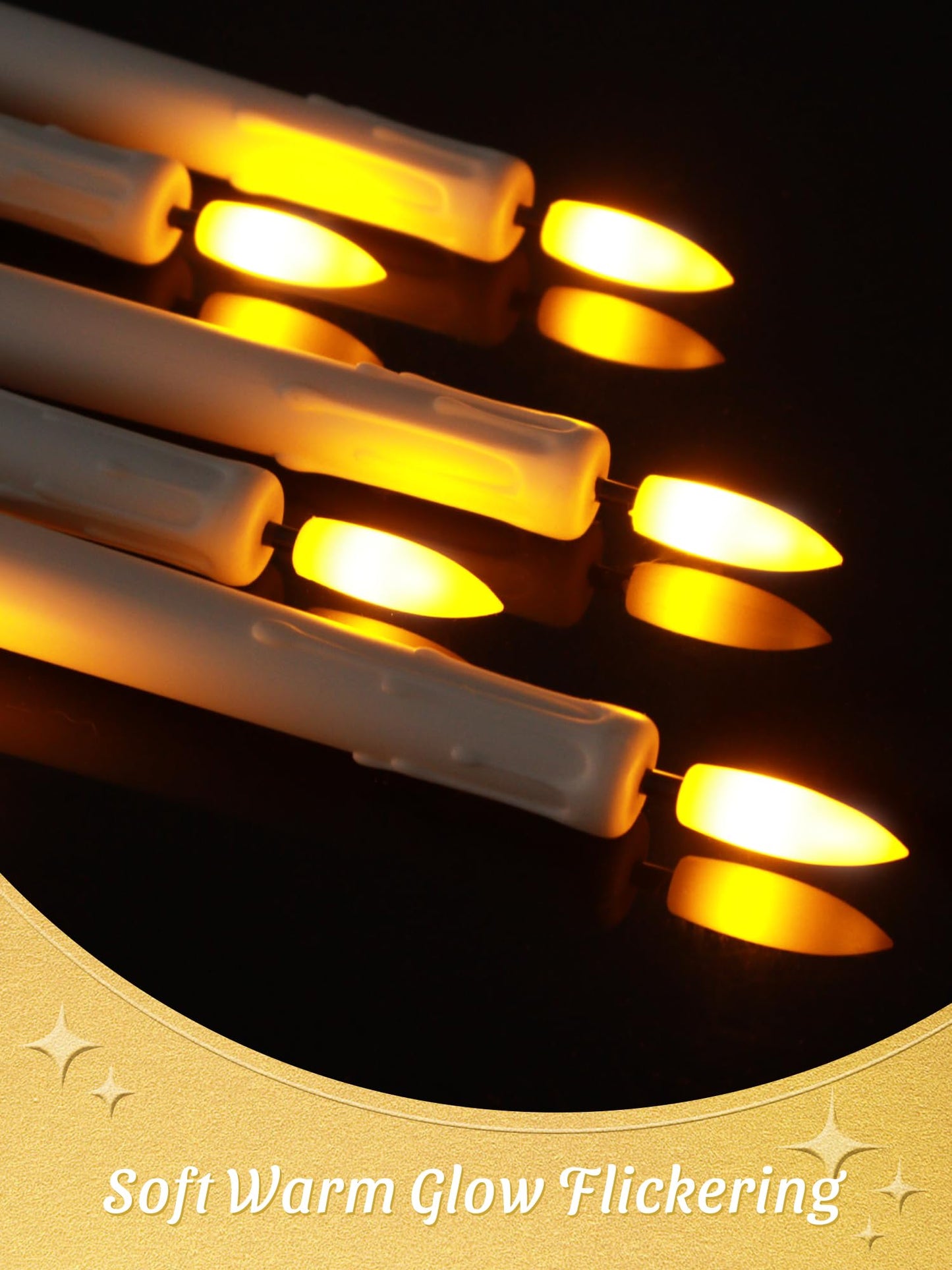 Warmhere 12 Pcs Flameless Taper Candles with Remote Timer, 11" Long Battery Operated Dripping Taper Candles, Flickering 3D Flame, Plastic Fake LED Candlesticks for Home Wedding Party Holiday, White