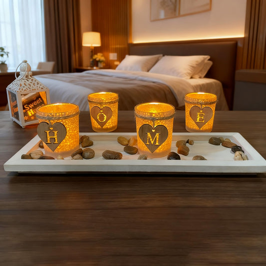 Glass Candle Holders Set for Wedding Party Romantic Dinner Table Centerpieces Home Festival Windowsill Bridal Shower Decor