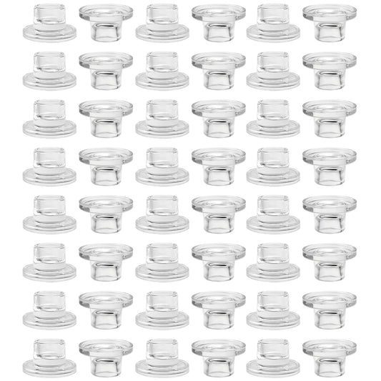 ZQXJWF Clear Glass Taper Candle Holders Set, Round Base Design, Elegant Dining Table Decor, for Table Centerpiece Wedding Party Advent Christmas Home Decorations (48, Clear)
