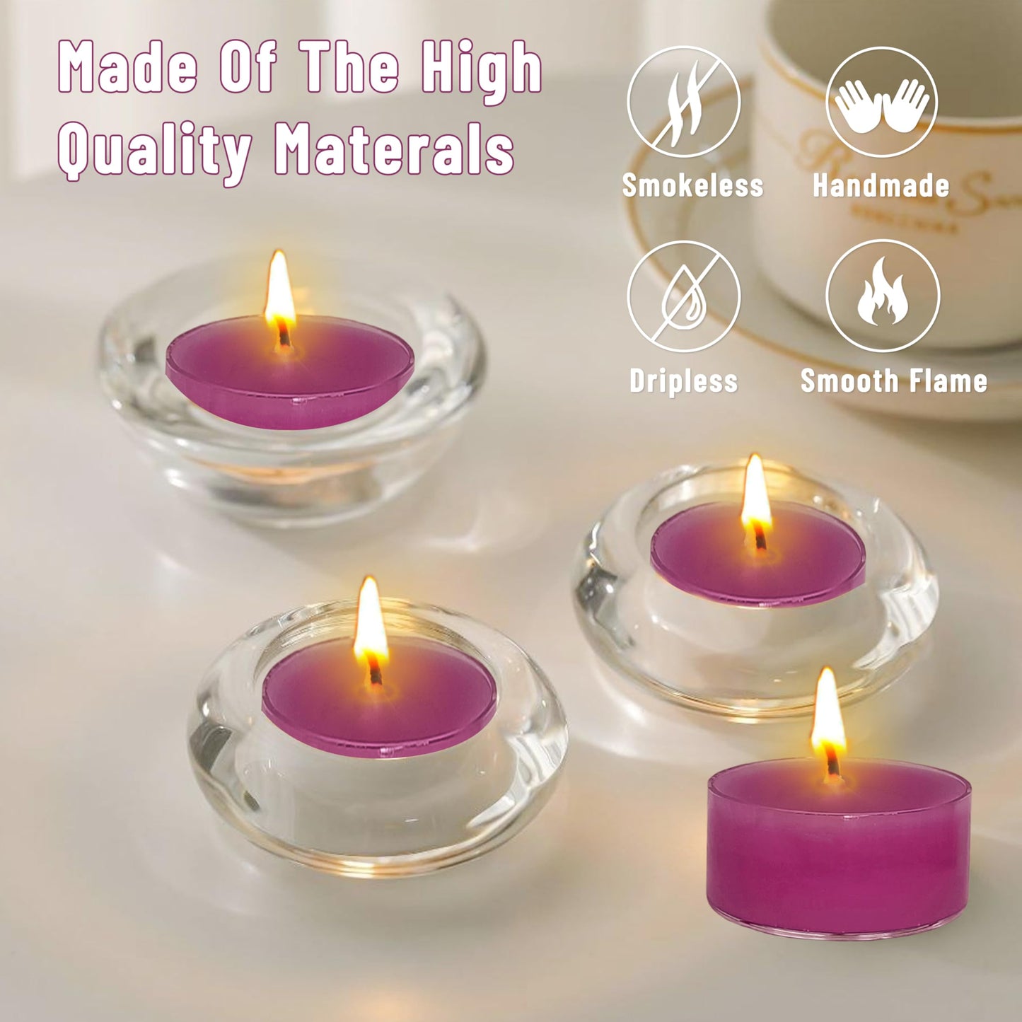 Lavender Scented Tealight Candles - Natural Soy Wax Candles with Essential Oils, Home Decor and Aromatherapy, Perfect for Home Use and Gifting