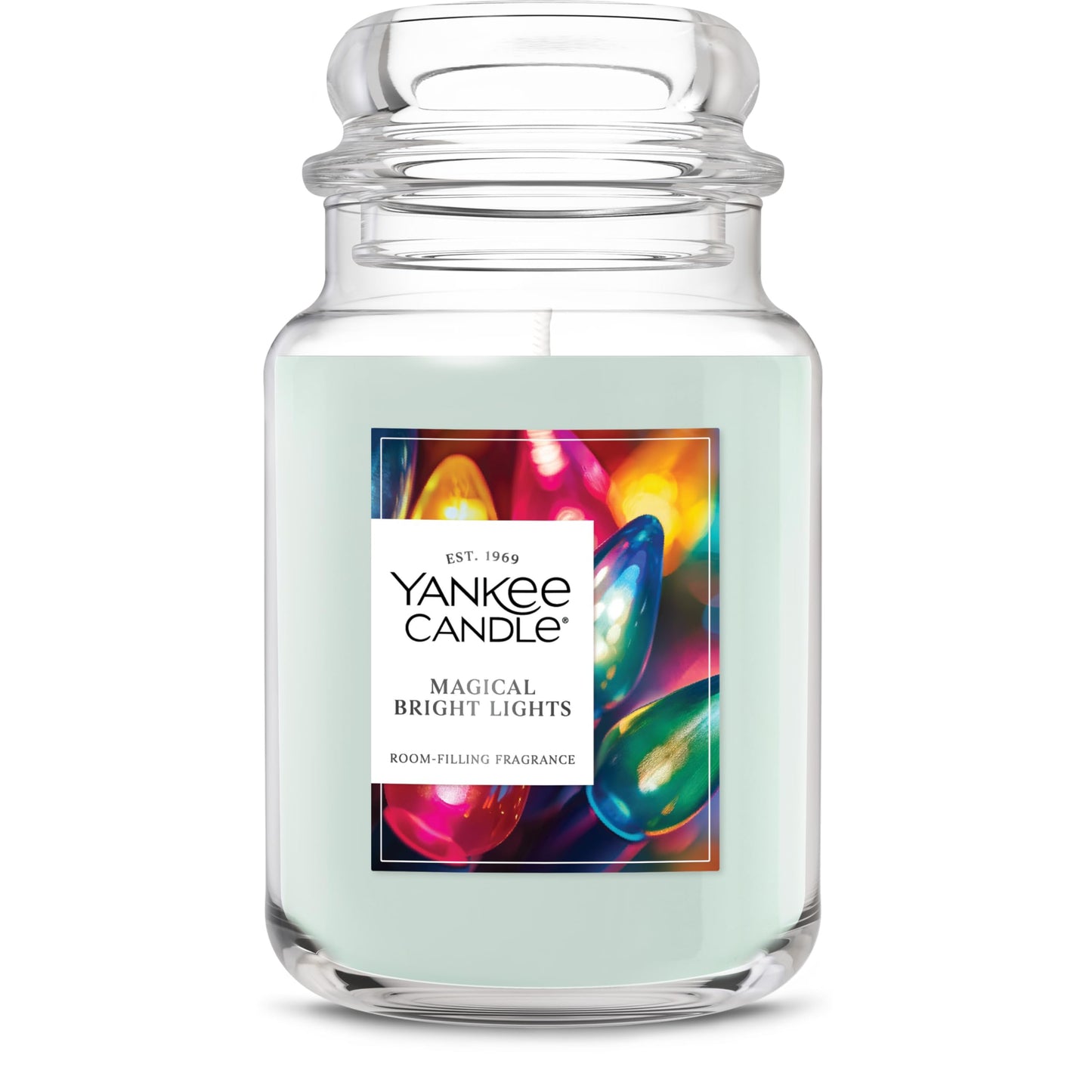 Yankee Candle Magical Bright Lights, Christmas Scented Candle, 22oz Large Jar with up to 150 Hour Burn Time, Giftable