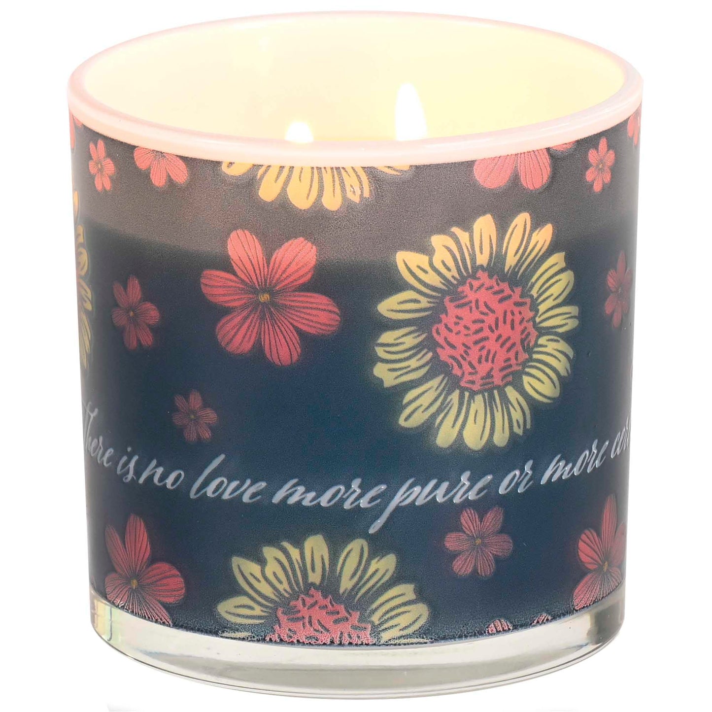 Elanze Designs Decorative Double Wick Jar Candle with Lid 13 Ounce All Natural Soy Wax There is No Love More Pure Floral