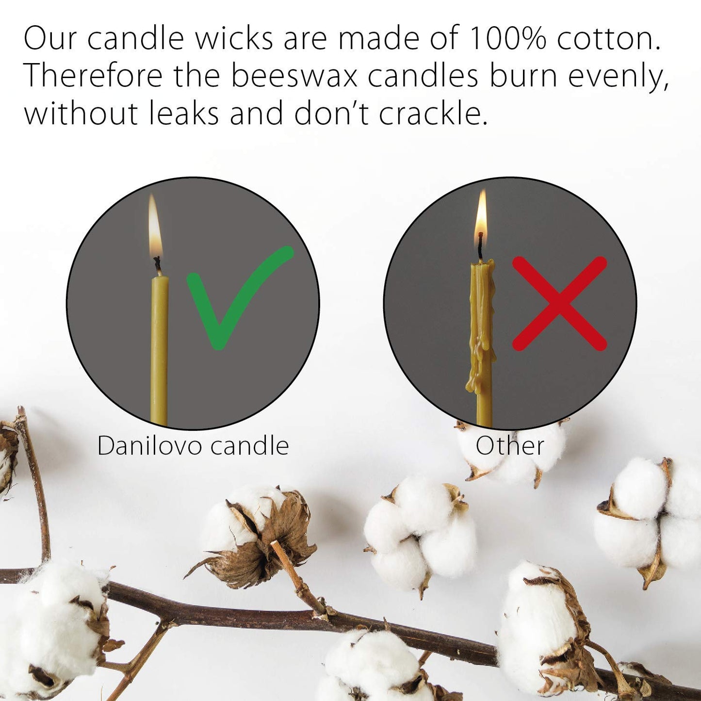 Danilovo Pure Beeswax Candles - Honey-Scented, Decorative Thin Taper Candles - Ideal for Birthday Decoration or Church Prayers - Drip Free, Tall & Smokeless Pack of 350 pcs, 6.5 x 0.22 inch