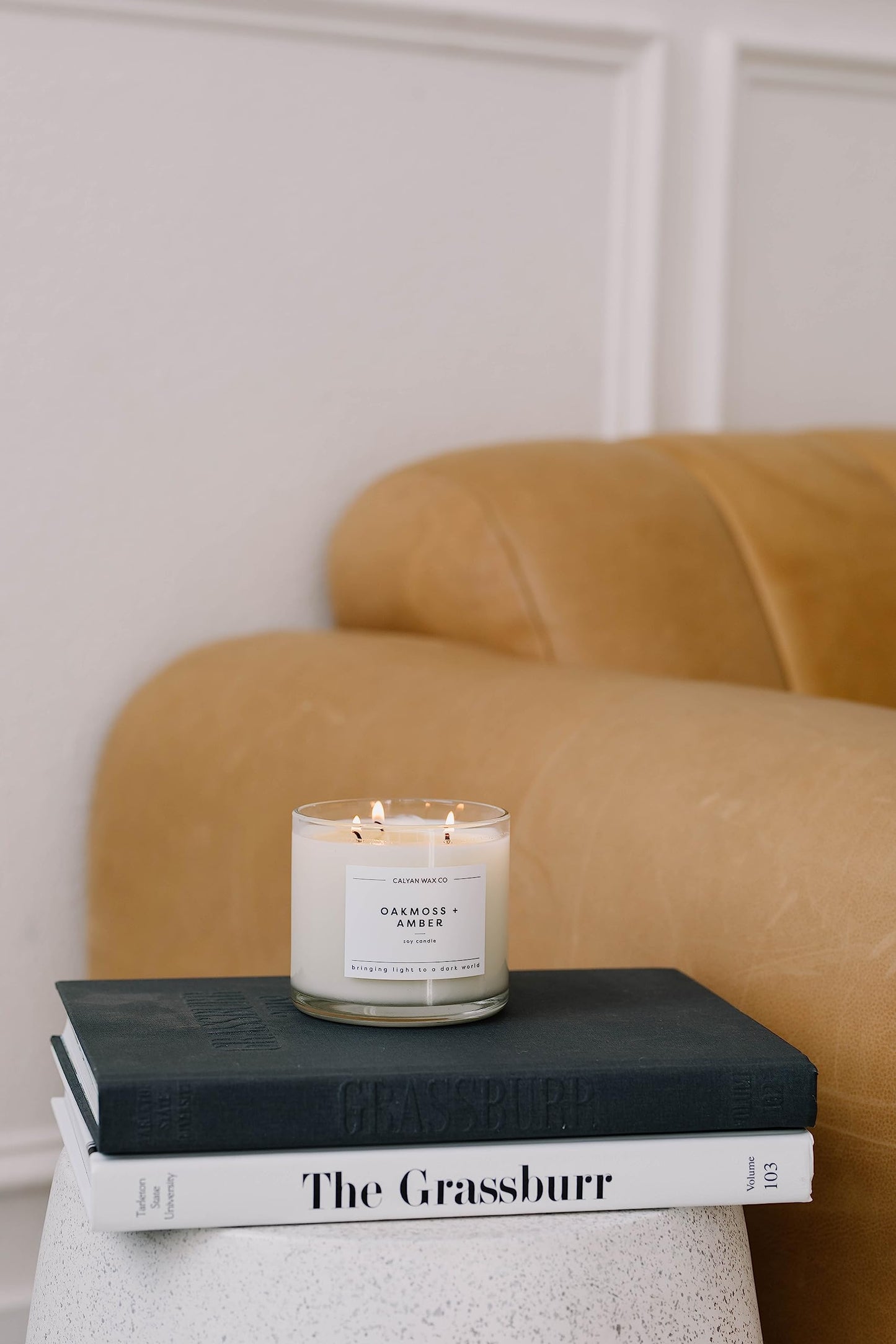 Calyan Wax Co. Home & Holiday 3 Wick Scented Candle - 43 Hour Burn - Luxury 3 Wick Soy Candles - Clean Soy Wax Candles - Long Lasting Large Glass Jar Candle for Home - 14.9oz