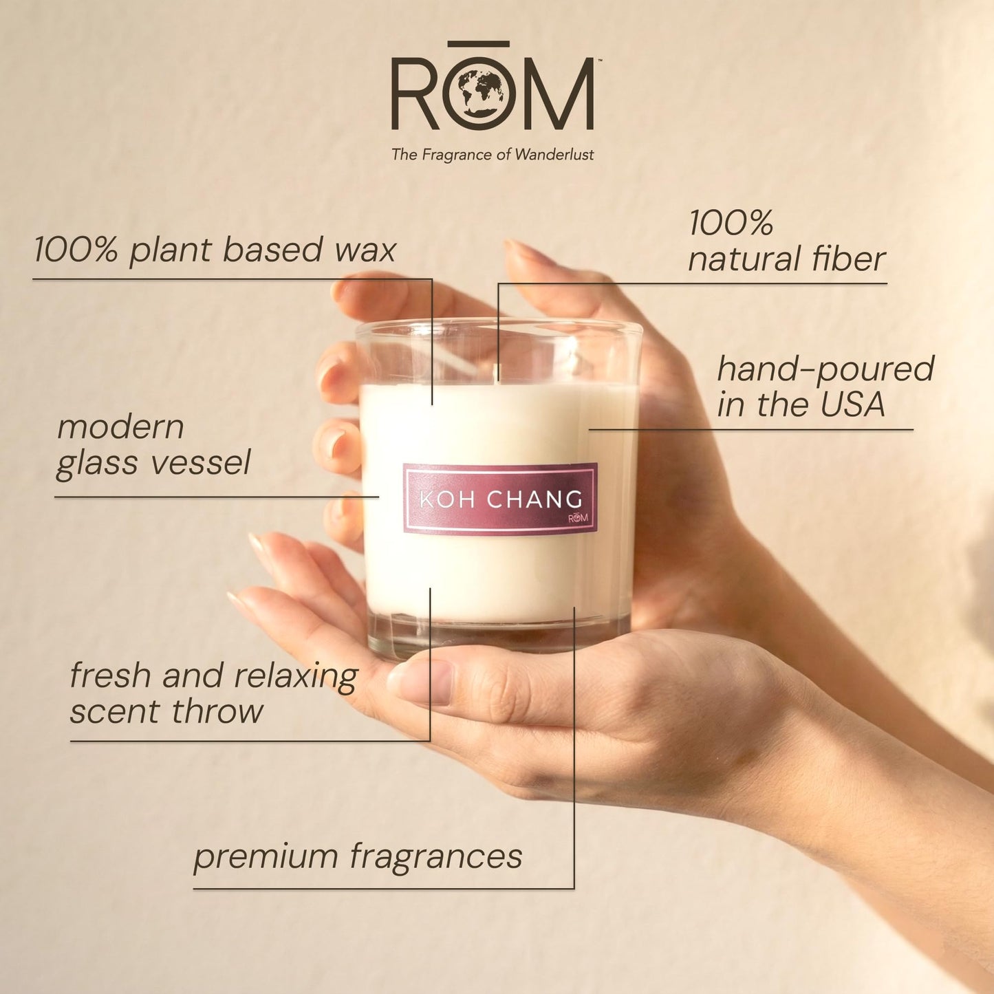 KOH Chang Luxury Scented Candle – Natural Plant Based Wax, 9oz – Bergamot, Kaffir Lime, Lemongrass & Jasmine - Long Lasting 60 Hour Burn – Non-Toxic, Hand-Poured in USA for Home