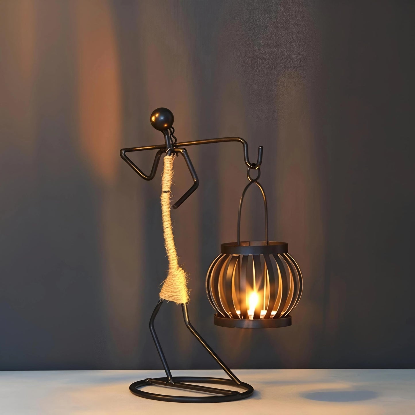 Candle Holder Decor for Centerpieces, Tea Light Candle Holder for Home, Bar, Restaurant, Hotel Dinning Table Decor, Handmade Iron Craft (Style F)