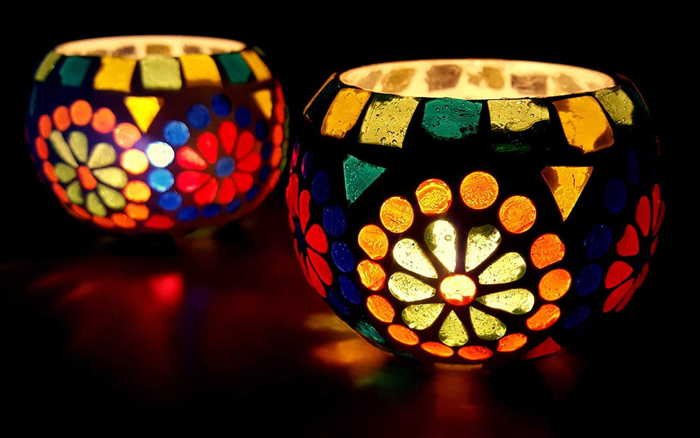 eSplanade Tealight Holders, Tea Light Holder Votive Candles Holders (Glass Tealight Set of 2)
