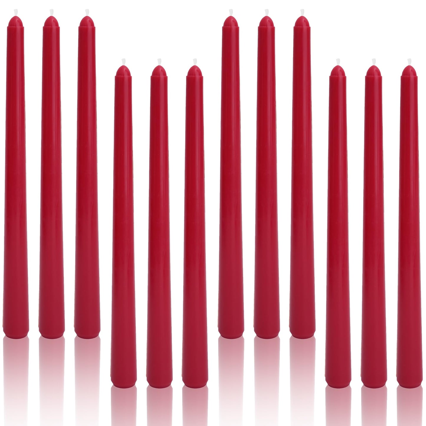 Viyffo Taper Candles, 10 Inch, 12 Pack, Winter Berry – Unscented, Dripless & Smokeless Design, Up to 8 Hour Burn – Long Tall Taper Candlesticks for Wedding, Dinner & Home Decor