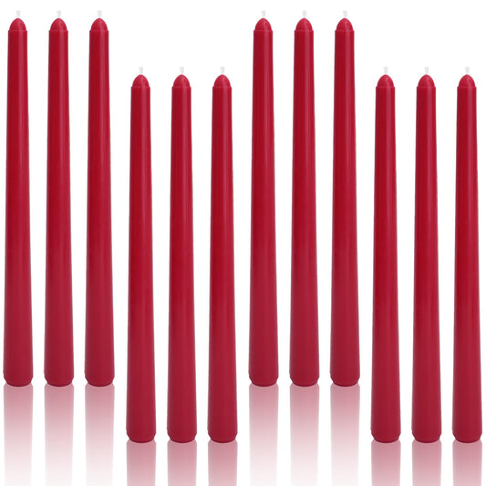 Viyffo Taper Candles, 10 Inch, 12 Pack, Winter Berry – Unscented, Dripless & Smokeless Design, Up to 8 Hour Burn – Long Tall Taper Candlesticks for Wedding, Dinner & Home Decor