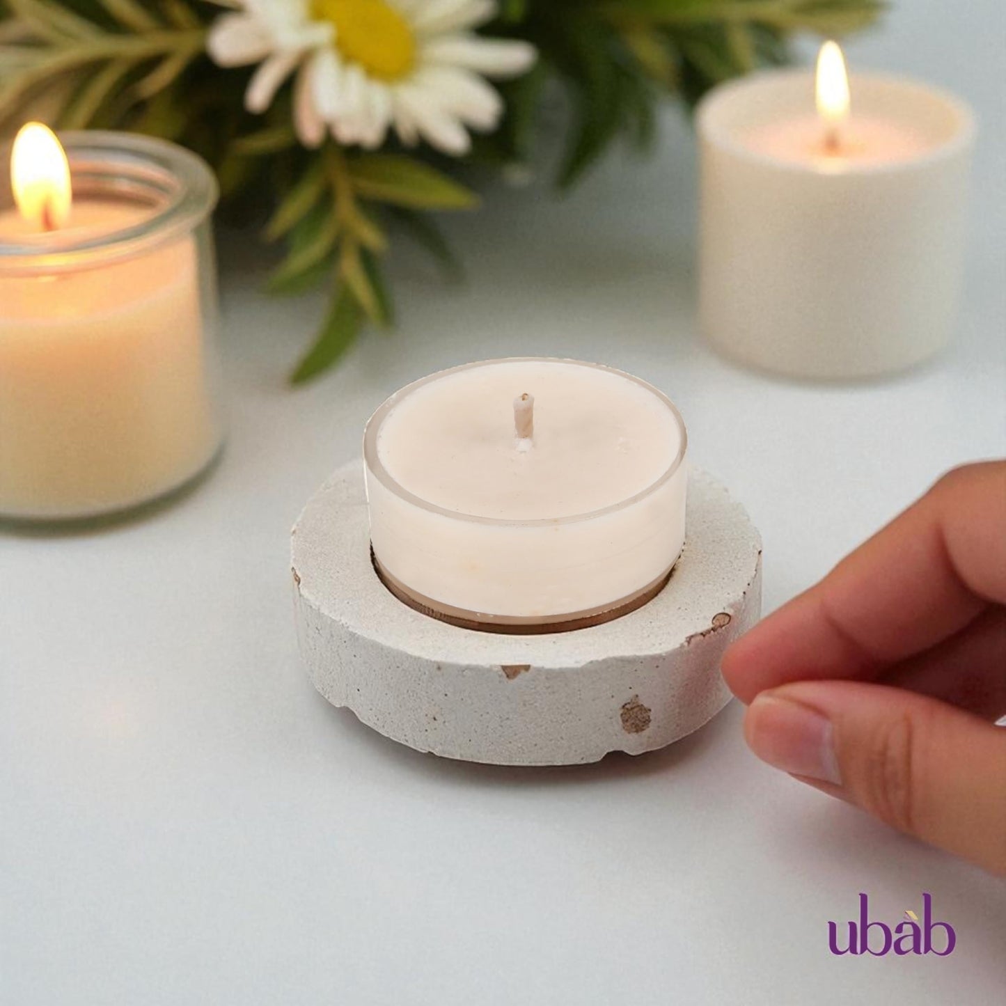 Ubab Handcrafted Scented Tealight Candles|Eco-Friendly Premium Soy Wax|Set of 40 (38 cm X 15 cm) Tealights|Lavender Bliss+Cocoa Mist Combo|12g Each|Upto 4.5 HRS Burn Time Each|Aromatherapy Candles