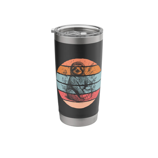 Sloth Birthday Cake Candle Floral Animal Cute Relaxed Calm Stainless Steel Insulated Tumbler