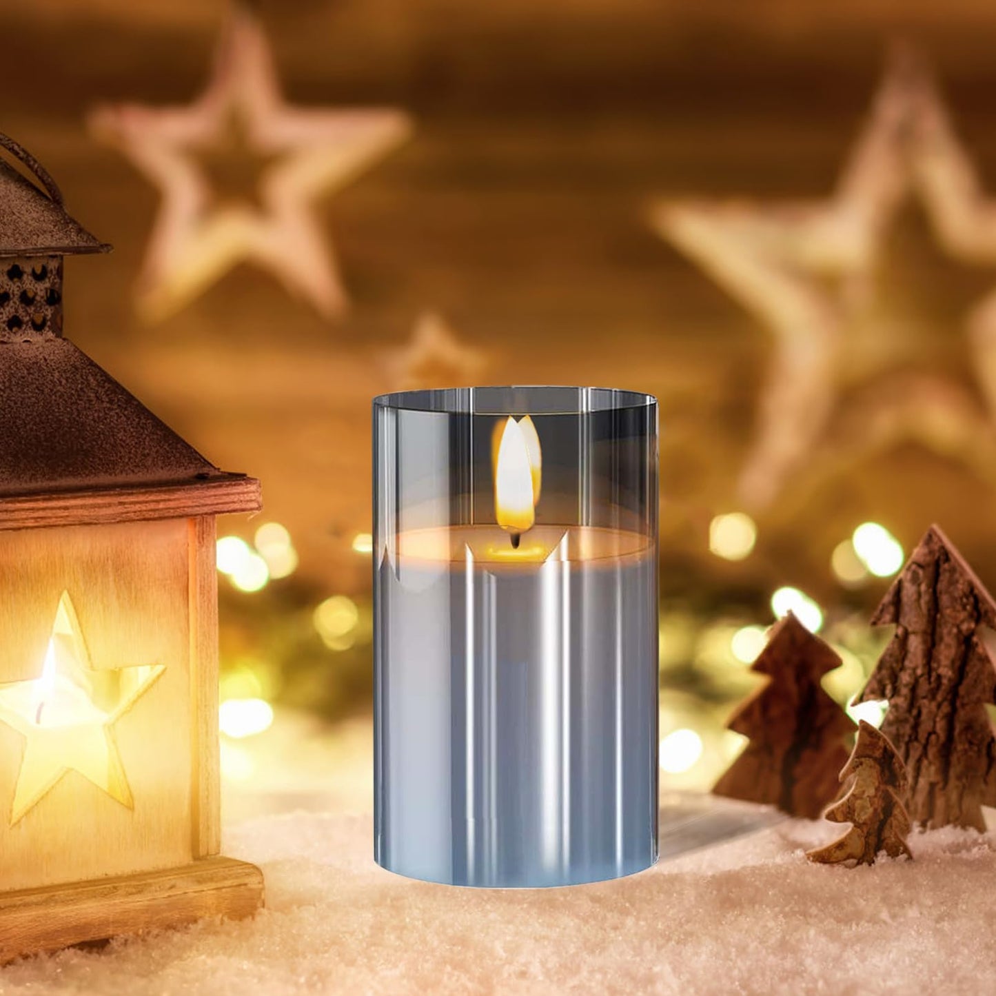 Sudifor Grey Flameless Candles,5 Pack Fake Battery Candles Flickering,Led Candle Lights-Battery Operated Candle with Remote&Timer for Birthday, Party,Home, Bars and Hotel Decoration