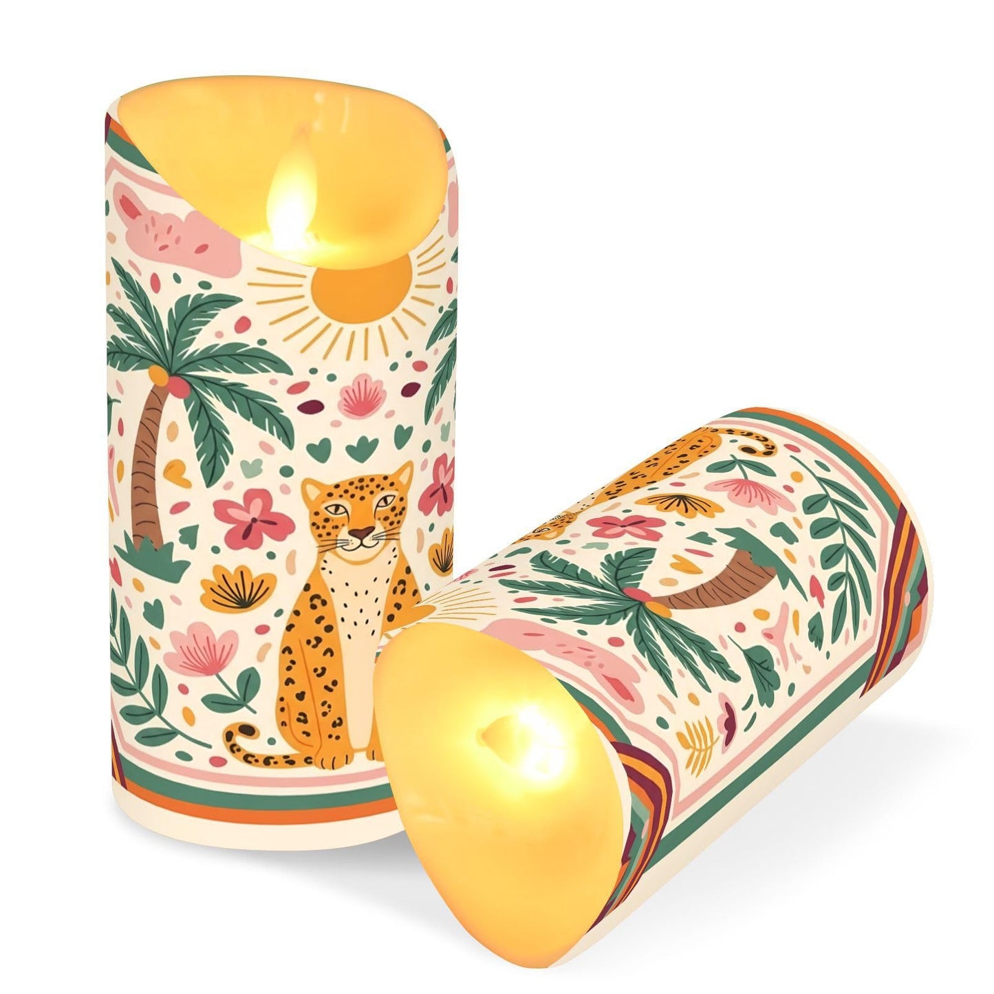 Gravopti Panther 2 Pack Flameless LED Pillar Candles with Remote & Timer, Battery Operated, Flickering Wax Candle for Wedding, Romantic Home & Party Decor