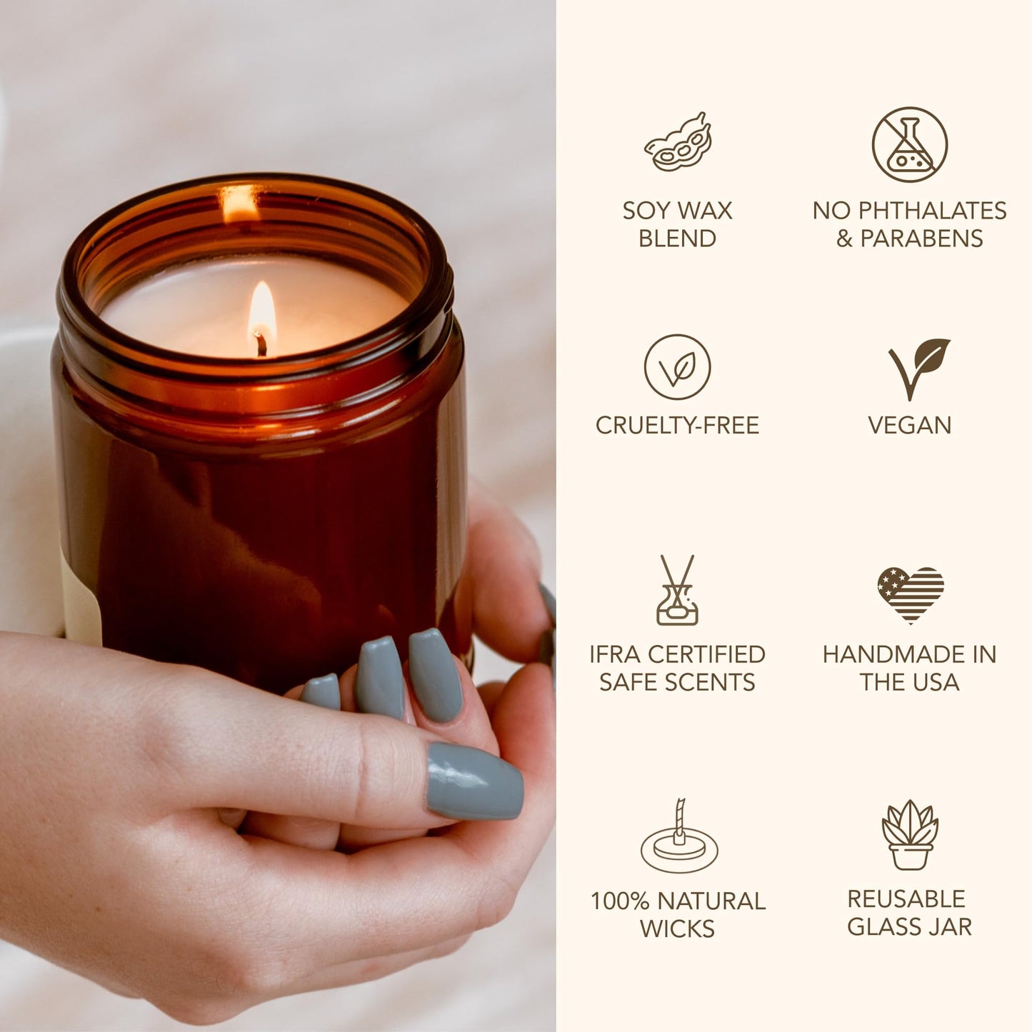 Bia Candle Co. Wash Away My Sins Candle, Sea Salt Lily of the Valley Soy Candle, Moss Ozone, Perfume-Inspired, Hand Poured USA, High Fragrance Load, Lead-Free Wick, Reusable Glass Jar, 7 oz