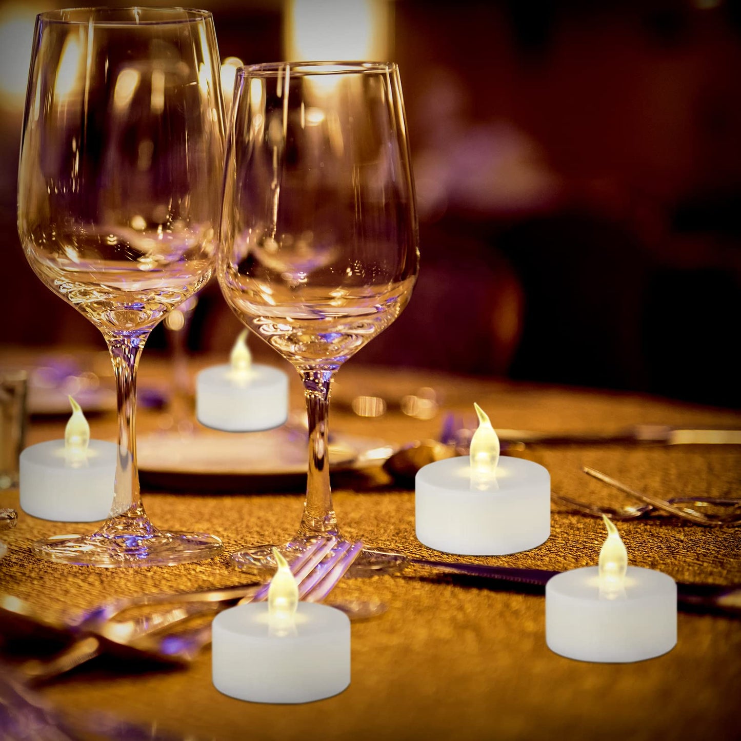 Flameless LED Tea Light Candles: 24 Pack Battery - Powered Fake Candles,Batteries Included,Unscented,For Seasonal & Festival Celebration,Warm White Light,Replicate The Flicker Of A Real Candle.