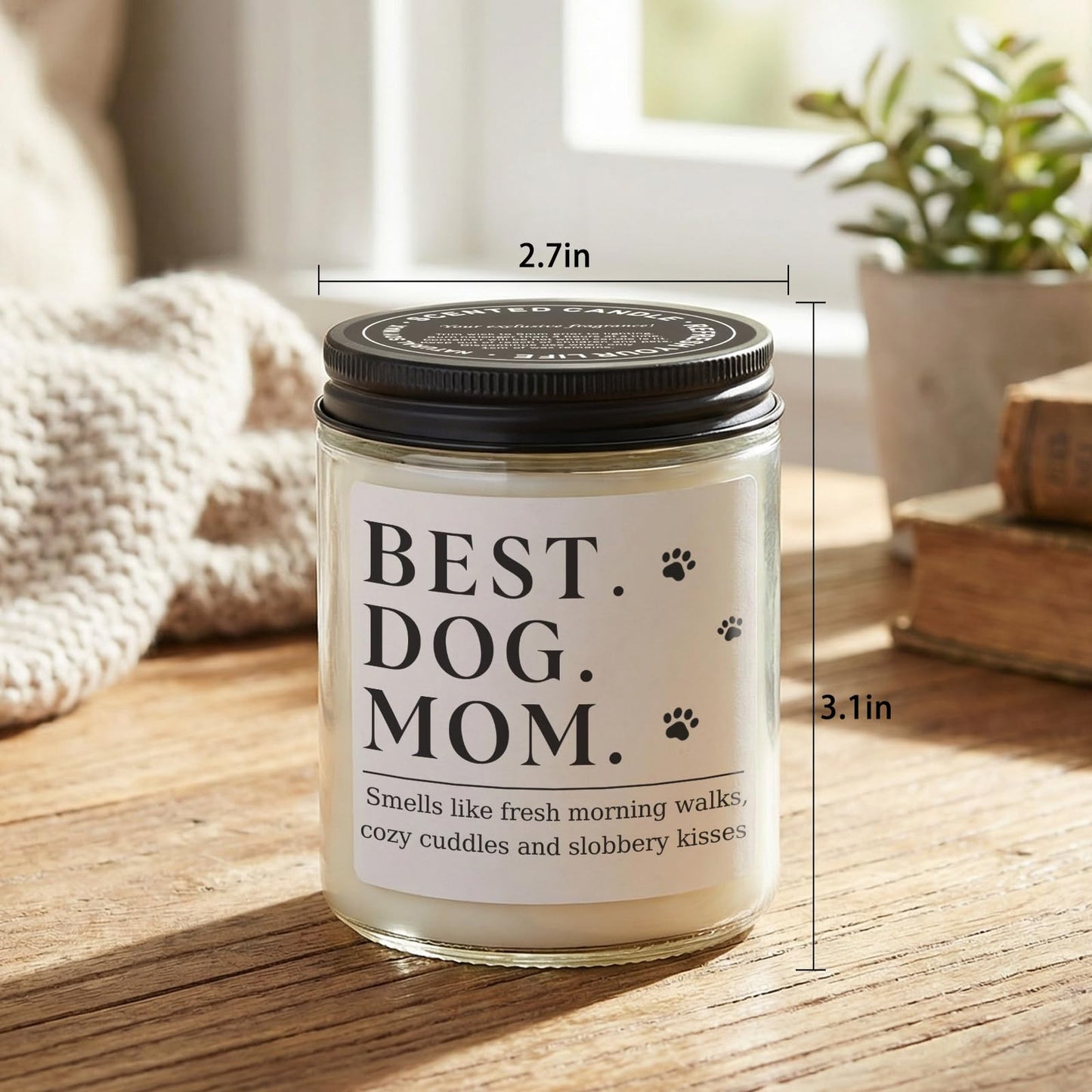 RIZOOCE Dog Mom Gifts for Women, Unique Dog Mom Lovers Gift for Her Girlfriend Sister Bestie Wife, Funny Mothers Day Present Ideas - Lavender Scented Candle