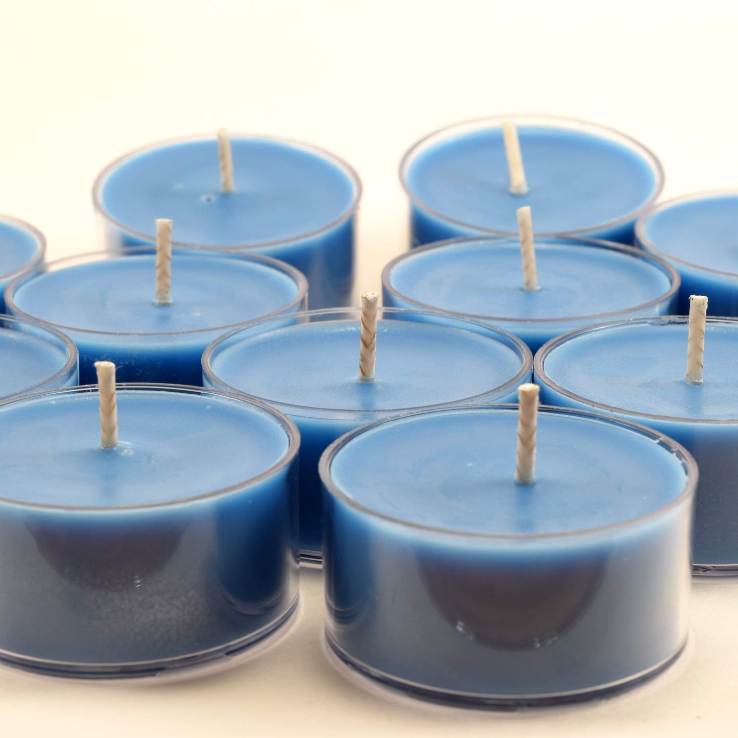 Ocean Breeze Scented - Soy Tealight Candles, 12 Pack - Blue Tealight Candles - Highly Scented - Made with Soy Wax - Handmade in The USA - Candeo Candle - Summer Scents