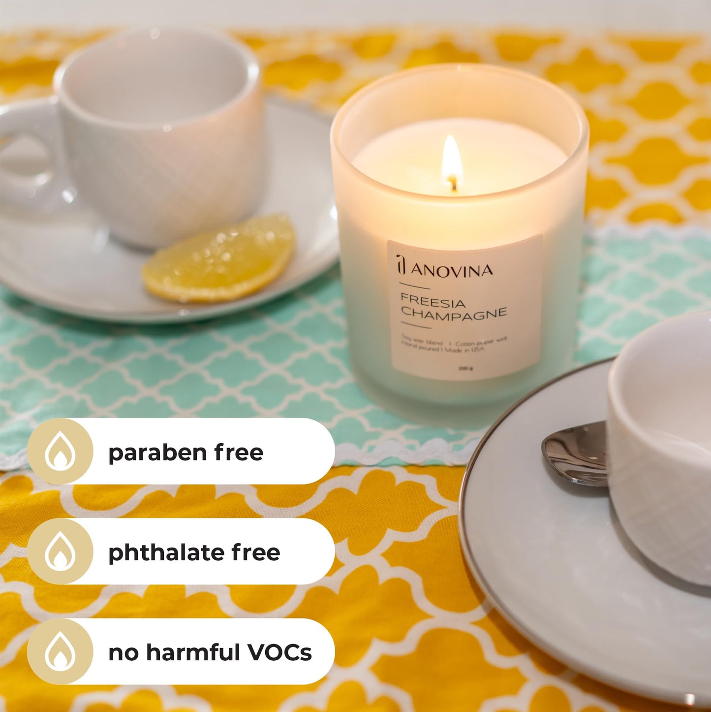 Champagne Toast Candle Gift – Luxury Freesia & Champagne Scent – Scented Candles for Women – Aromatherapy Candle Gift Box – Made in USA – Brown Glass Jar