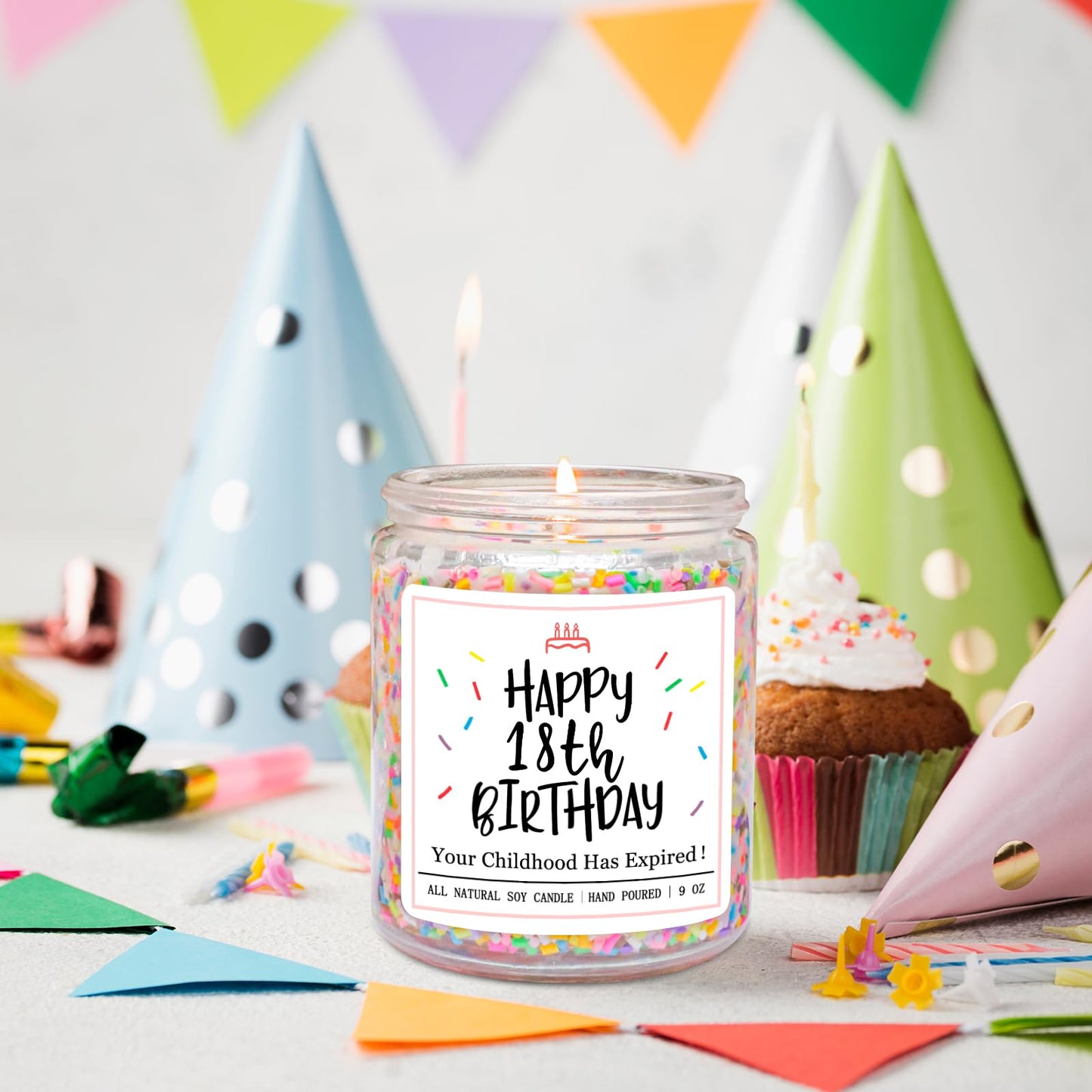 Homsolver 18th Birthday Gifts for Girls Boys, Vanilla Scent Ideas 18th Birthday Candles for Sister, Daughter, Best Friends, Handmade Aromatherapy with 50+ Hour Burn Time, Funny Birthday Decorations
