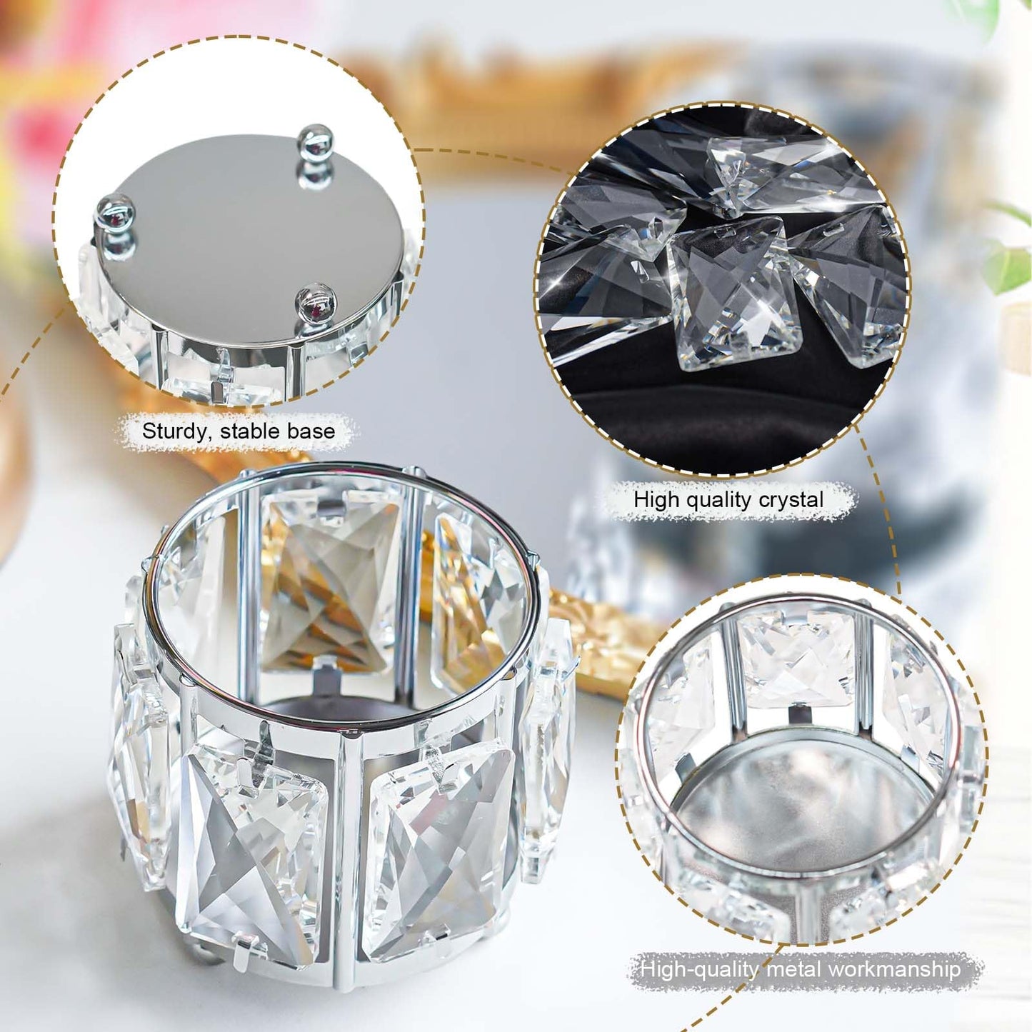 Votive Holder，Gorgeous Gift,Tabletop/Centerpiece Votive Holder (Silver 6)