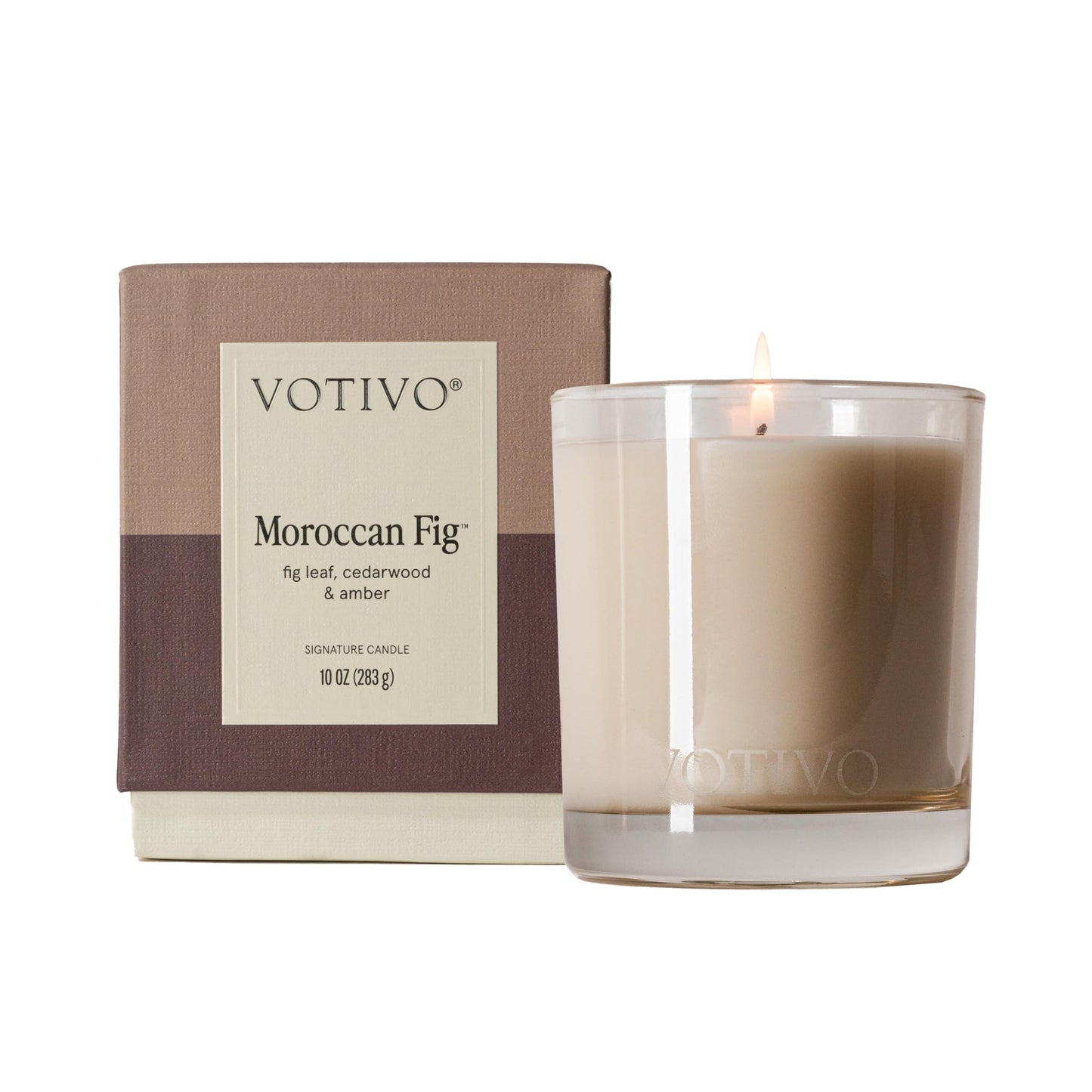 Votivo Moroccan Fig10 oz Signature Candle | Soy Wax Blend | Luxury Glass Jar & Box | Home Decor | Gifts | Highly Scented
