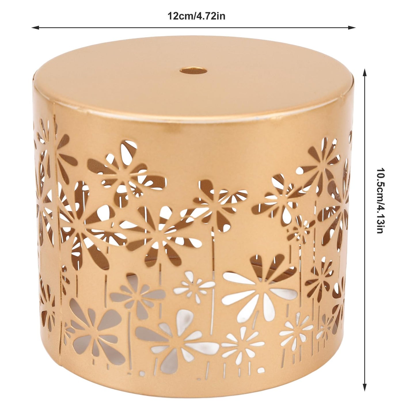 Metal Candle Holder Iron Hollow Out Round Decorative Lantern for Table Centerpiece, Fireplace, Home Decoration, Wedding and Party