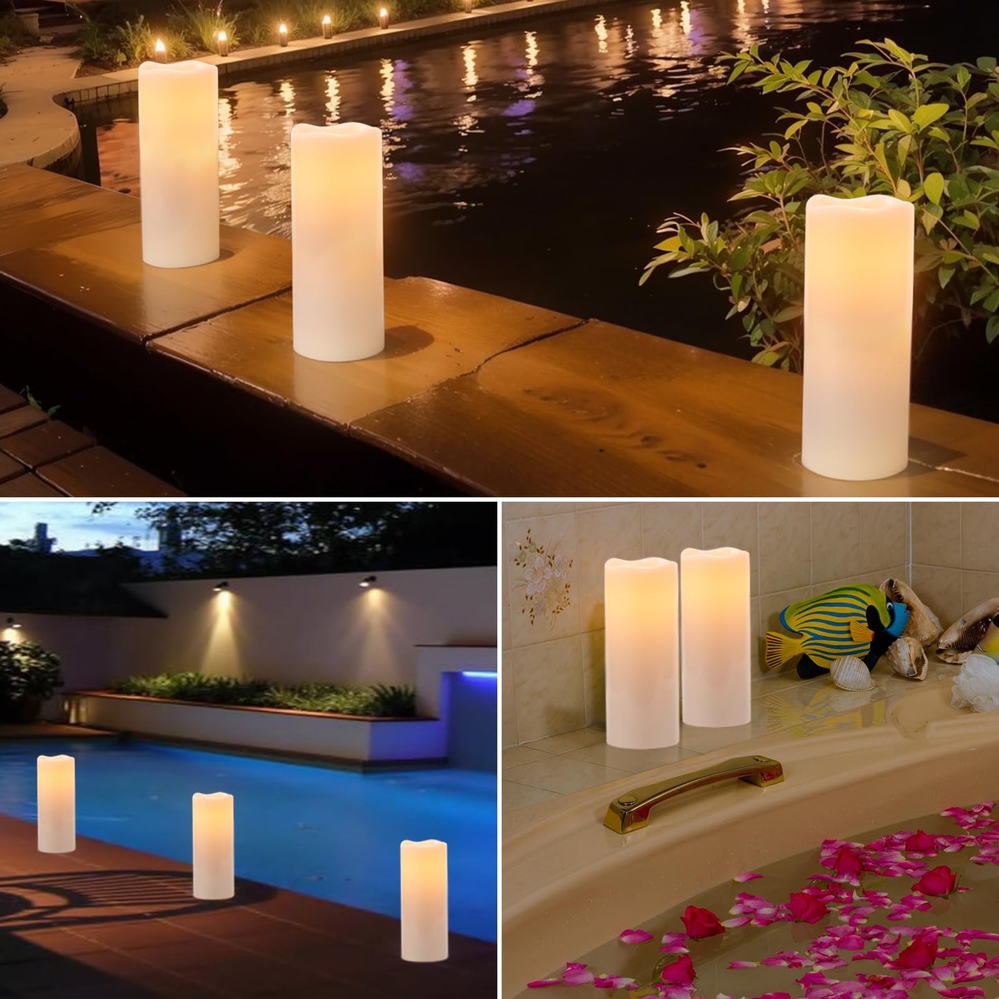 KunSwenn Outdoor Candles Waterproof with Remote Timer, 10” x 4” Large Battery Operated Candles, LED Pillar Flameless Outdoor Candle for Lartern Porch Patio Gardern Decor (Set of 2)