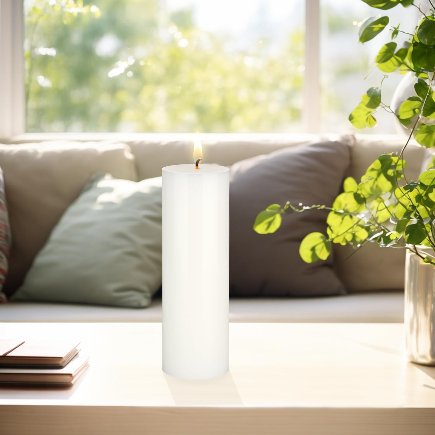 Mega Candles 1 pc Unscented Solid White Pillar Candles, Hand Poured Premium Wax Candle 3 Inch x 9 Inch, Home Décor, Spas, Weddings, Occasions, Party, Centerpieces, Holidays, Vigils, Prayers